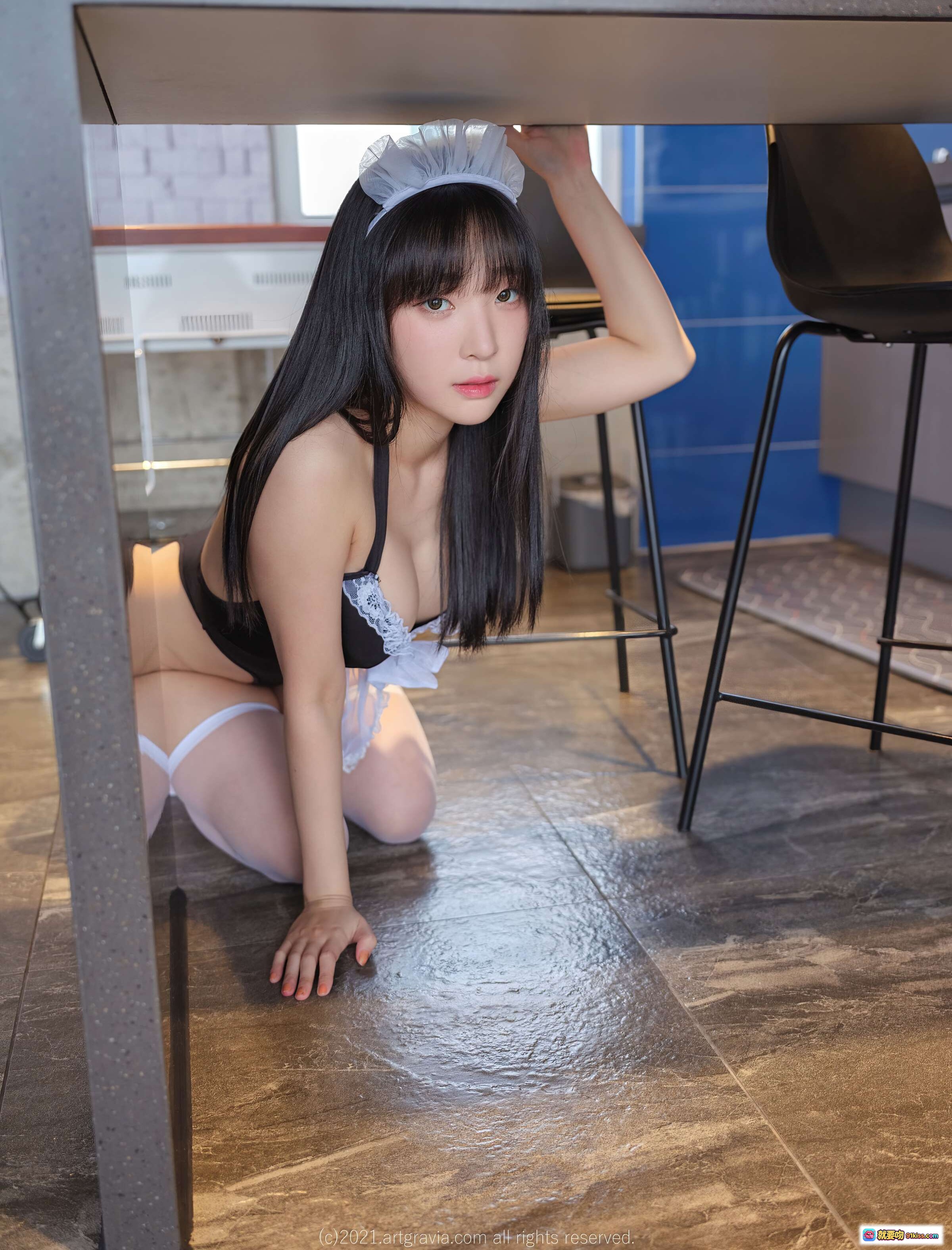 图片[10] - 姜仁卿 NO.043 ARTGRAVIA_VOL291 甜美女仆装蕾丝内衣白丝美腿地板写真诱惑姿势高清摄影 - 就要吻