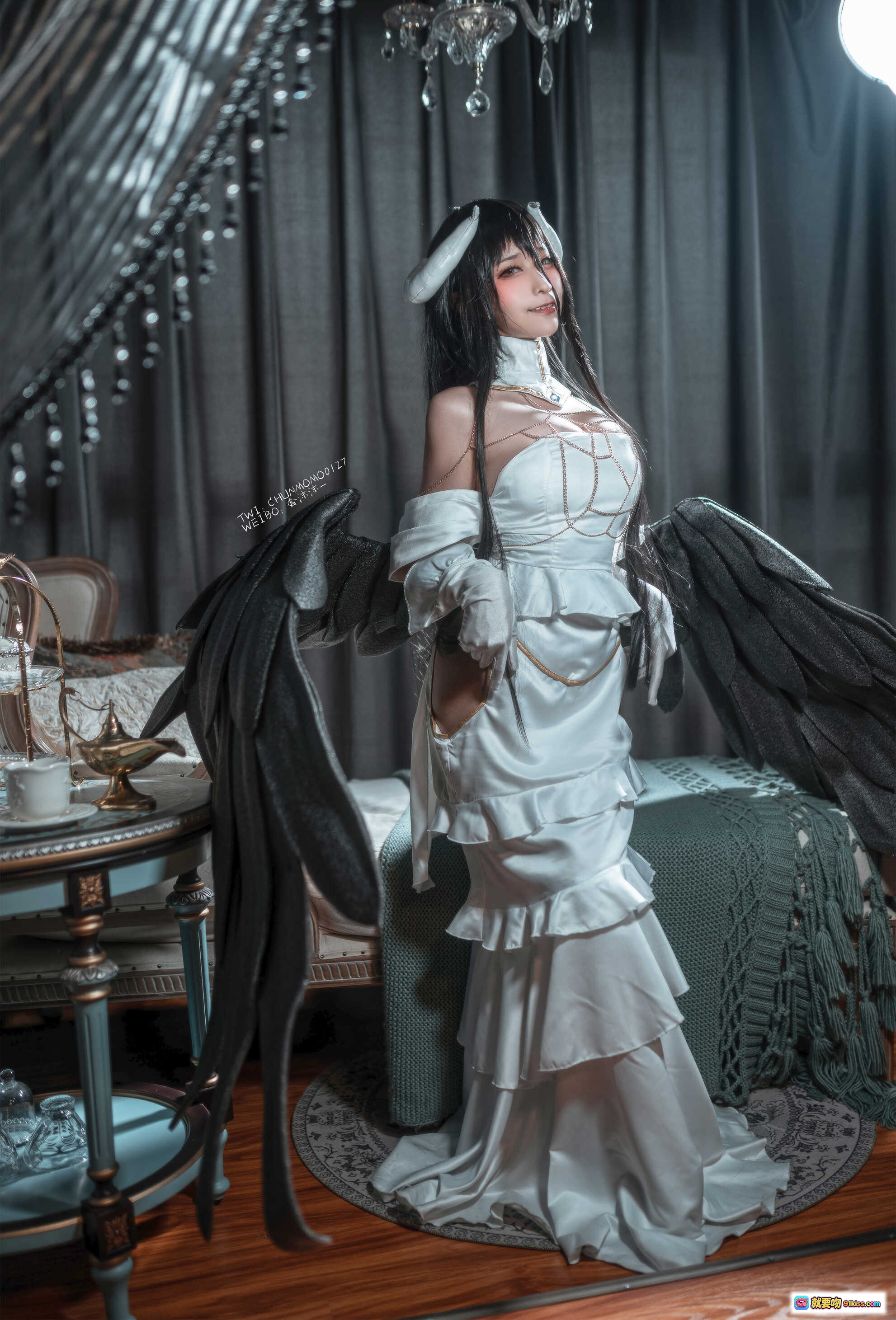 图片[6] - 蠢沫沫NO.086雅儿贝德原皮Cosplay写真｜精致白裙金链装饰｜长发手套优雅造型｜40P高清图集 - 就要吻