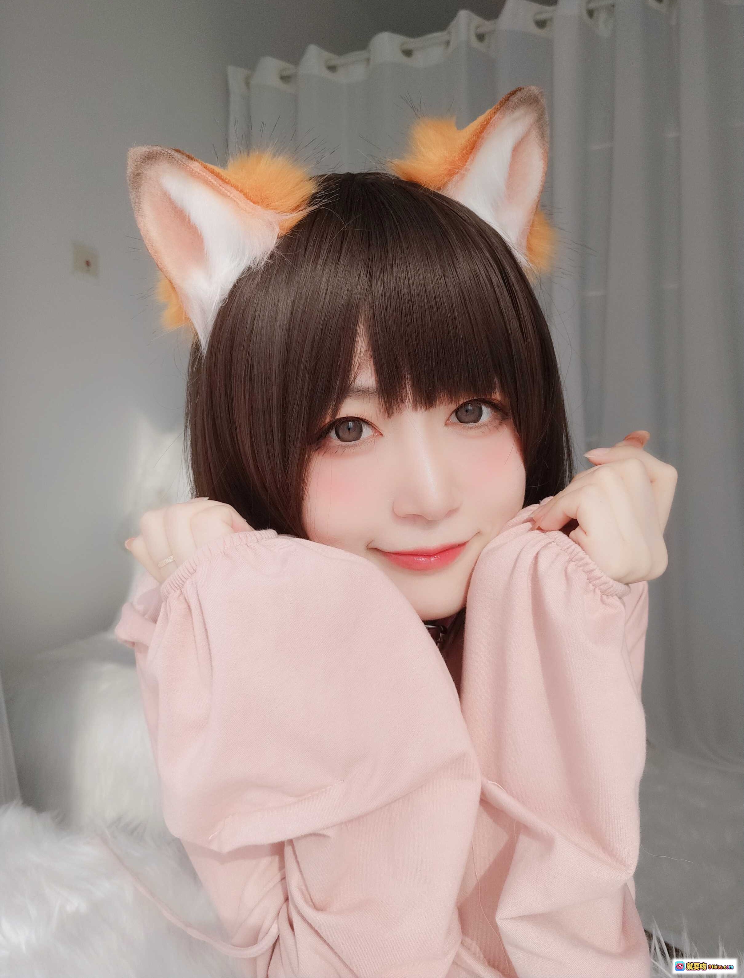 图片[4] - 白银81 NO.055 粉红狐狸Cosplay写真 甜美短发+毛绒狐耳+粉色系穿搭 111P高清美图 - 就要吻