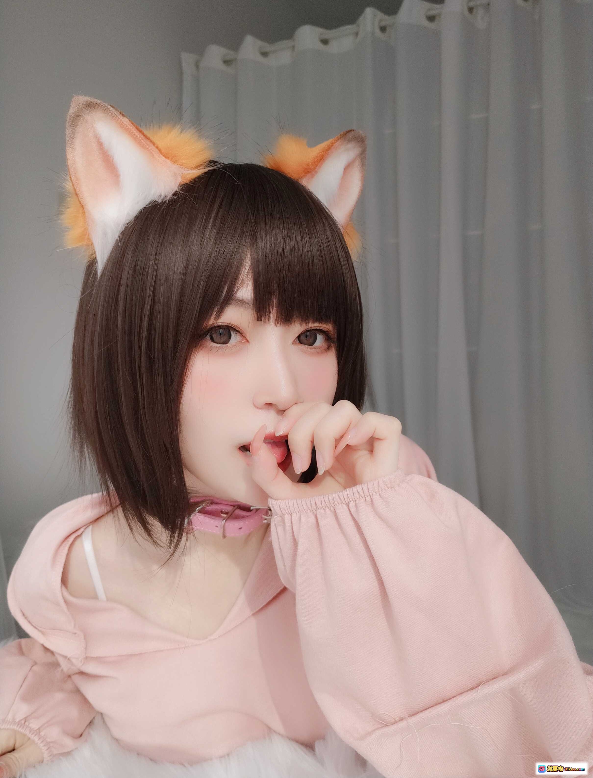 图片[6] - 白银81 NO.055 粉红狐狸Cosplay写真 甜美短发+毛绒狐耳+粉色系穿搭 111P高清美图 - 就要吻