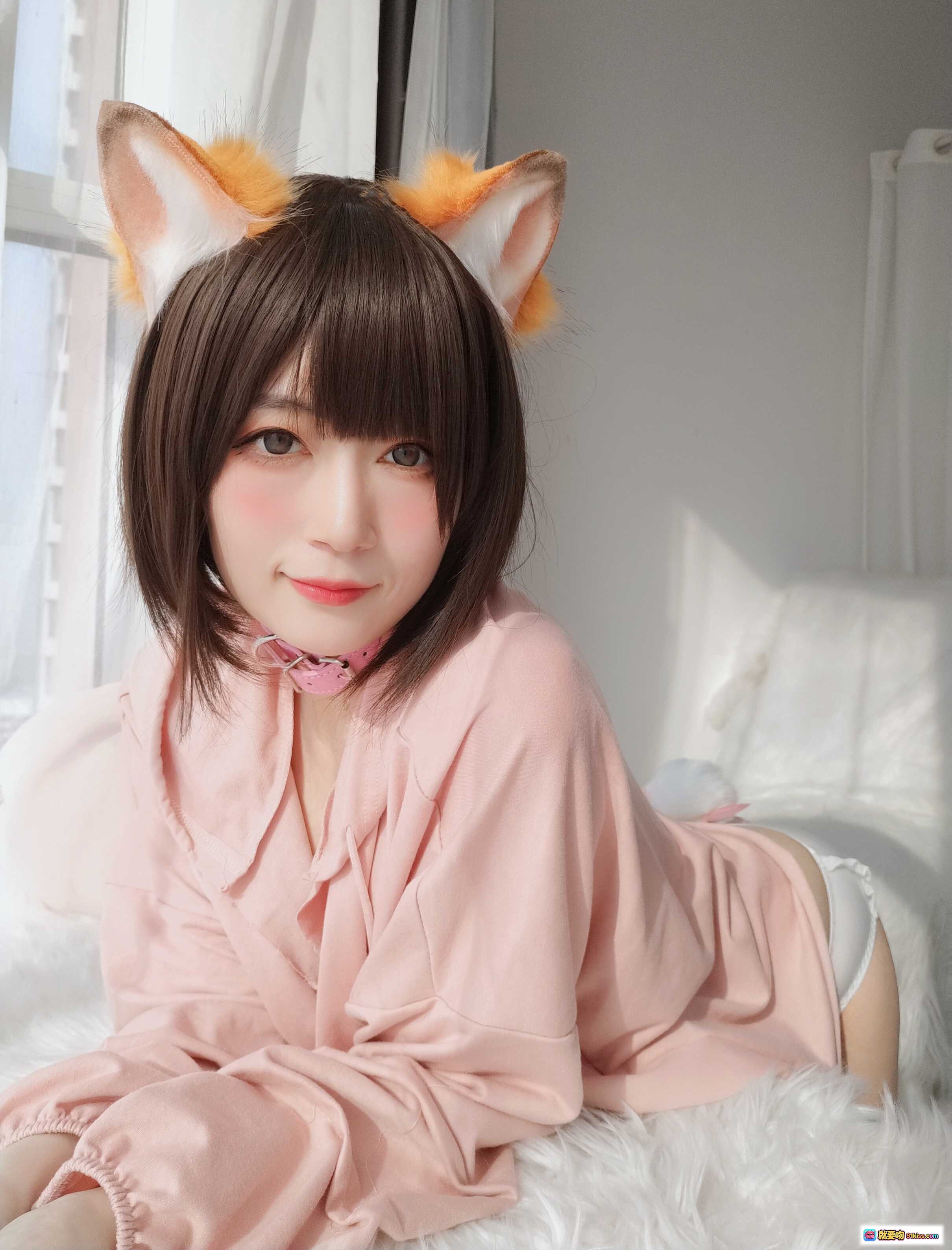 图片[3] - 白银81 NO.055 粉红狐狸Cosplay写真 甜美短发+毛绒狐耳+粉色系穿搭 111P高清美图 - 就要吻