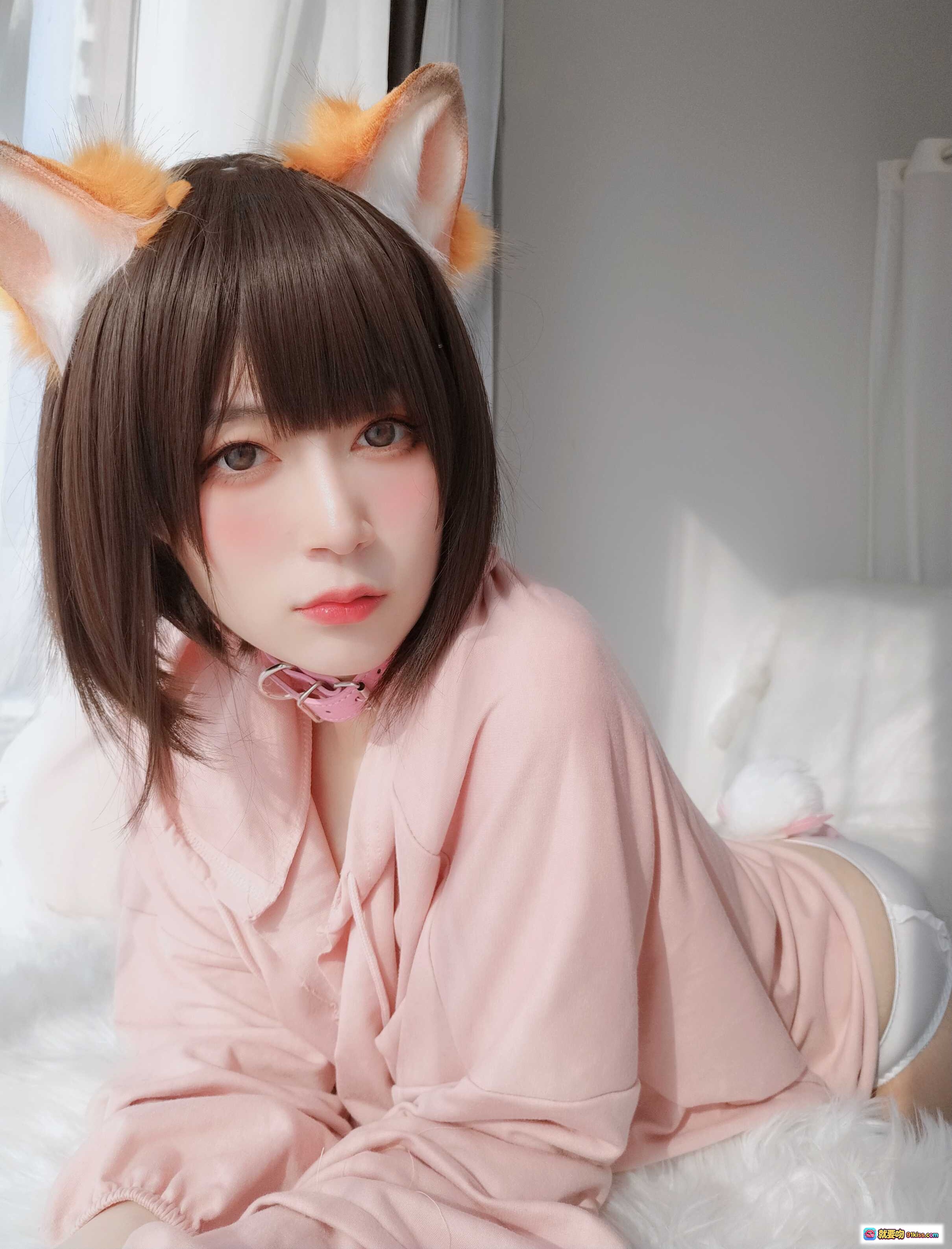 图片[5] - 白银81 NO.055 粉红狐狸Cosplay写真 甜美短发+毛绒狐耳+粉色系穿搭 111P高清美图 - 就要吻