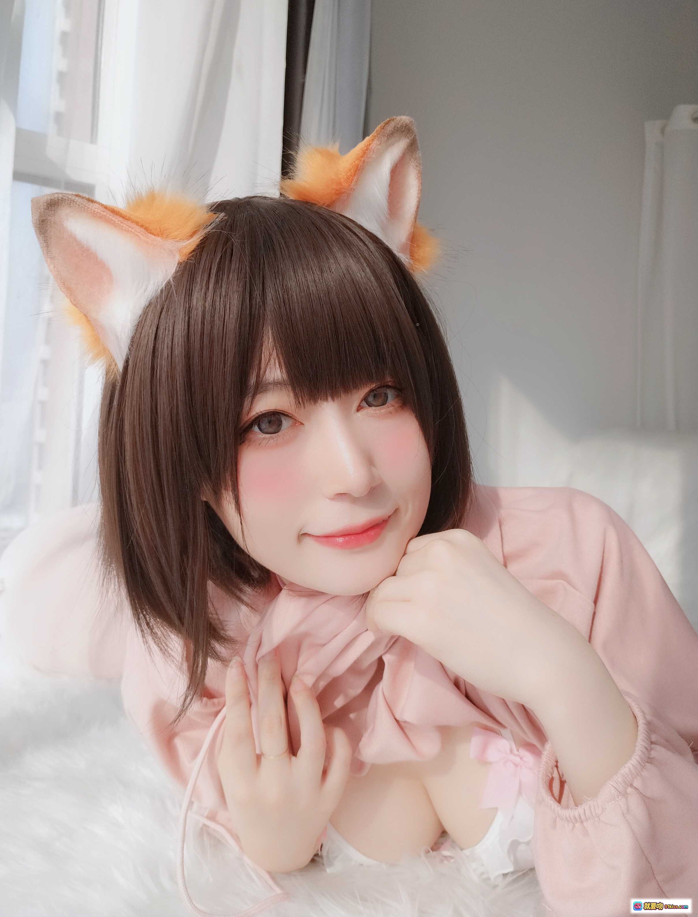 图片[8] - 白银81 NO.055 粉红狐狸Cosplay写真 甜美短发+毛绒狐耳+粉色系穿搭 111P高清美图 - 就要吻
