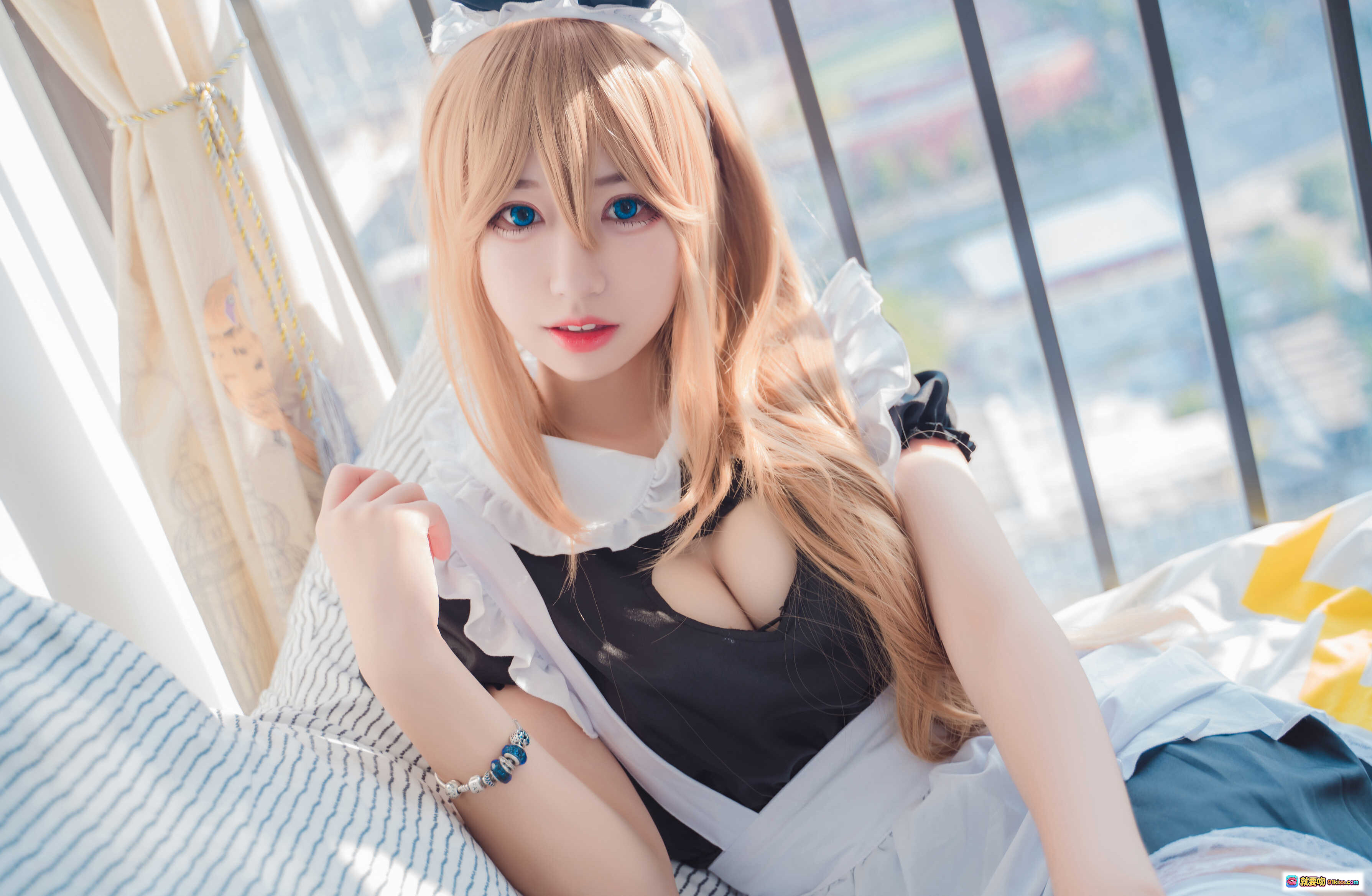 图片[3] - 猫君君_MaoJun NO.016 猫猫女仆装白丝美腿蕾丝边床照写真41P高清图集 - 就要吻