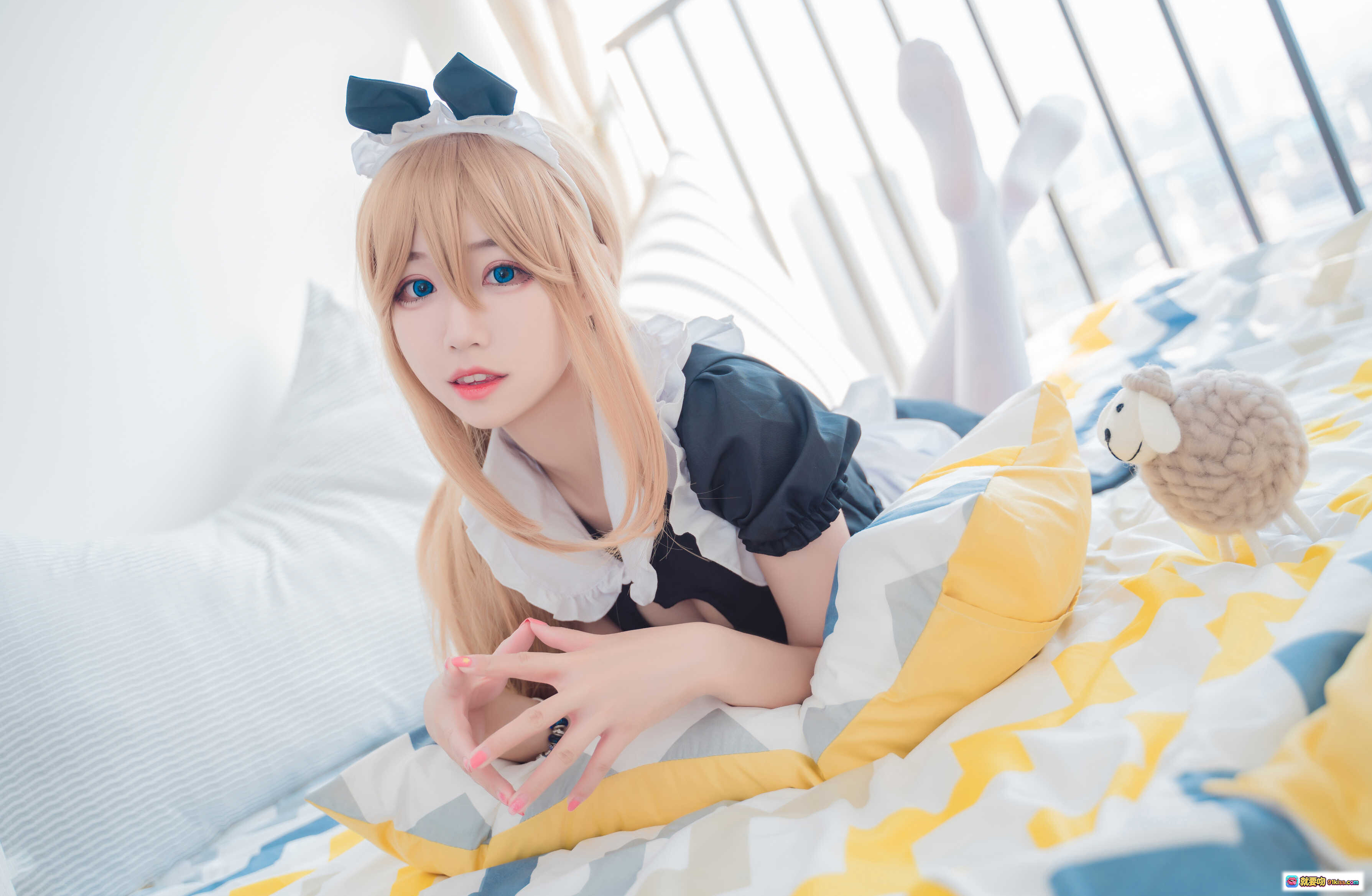 图片[6] - 猫君君_MaoJun NO.016 猫猫女仆装白丝美腿蕾丝边床照写真41P高清图集 - 就要吻