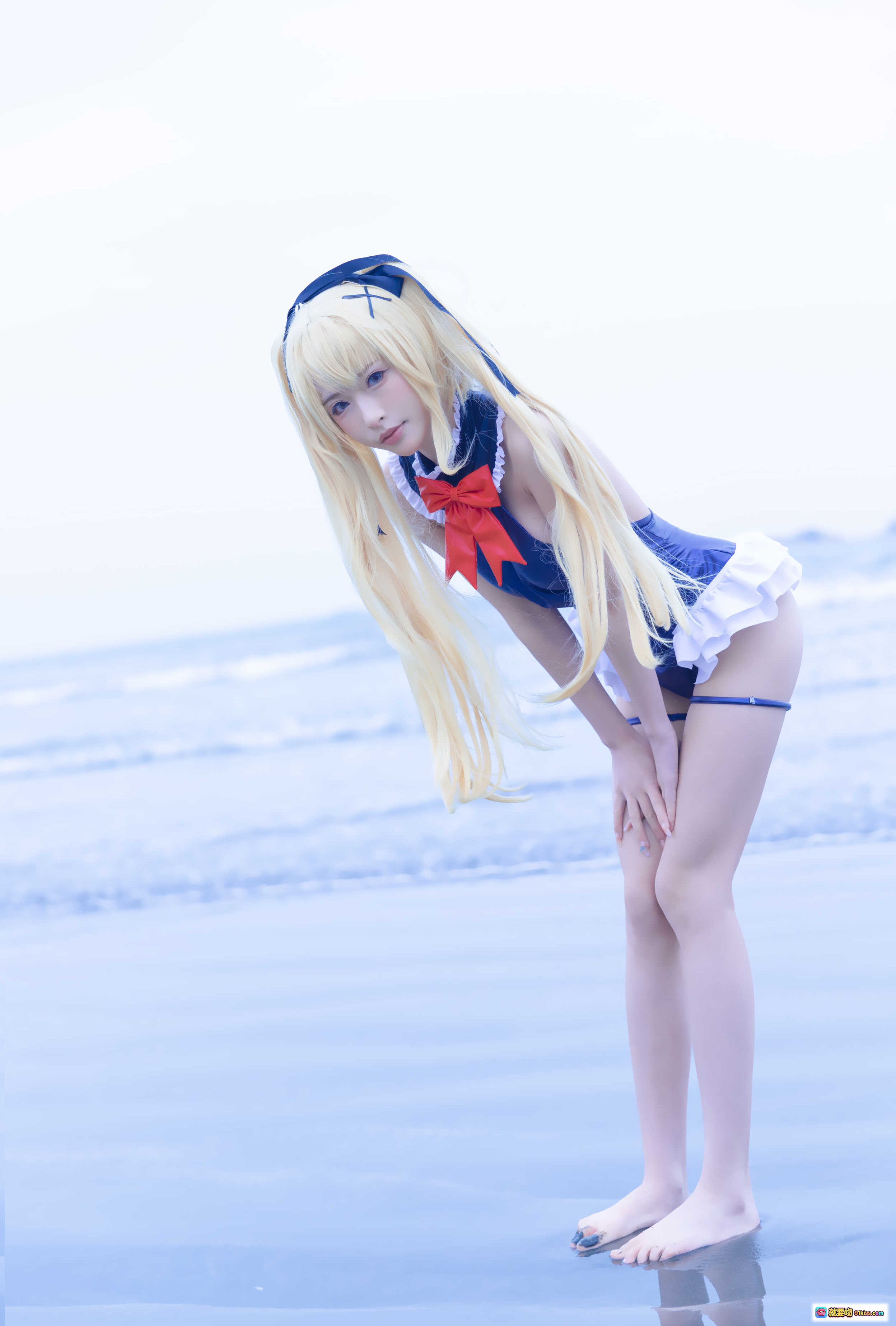 图片[1] - 清水由乃玛丽萝丝cosplay蓝色泳衣海滩写真32P高清图集 - 就要吻