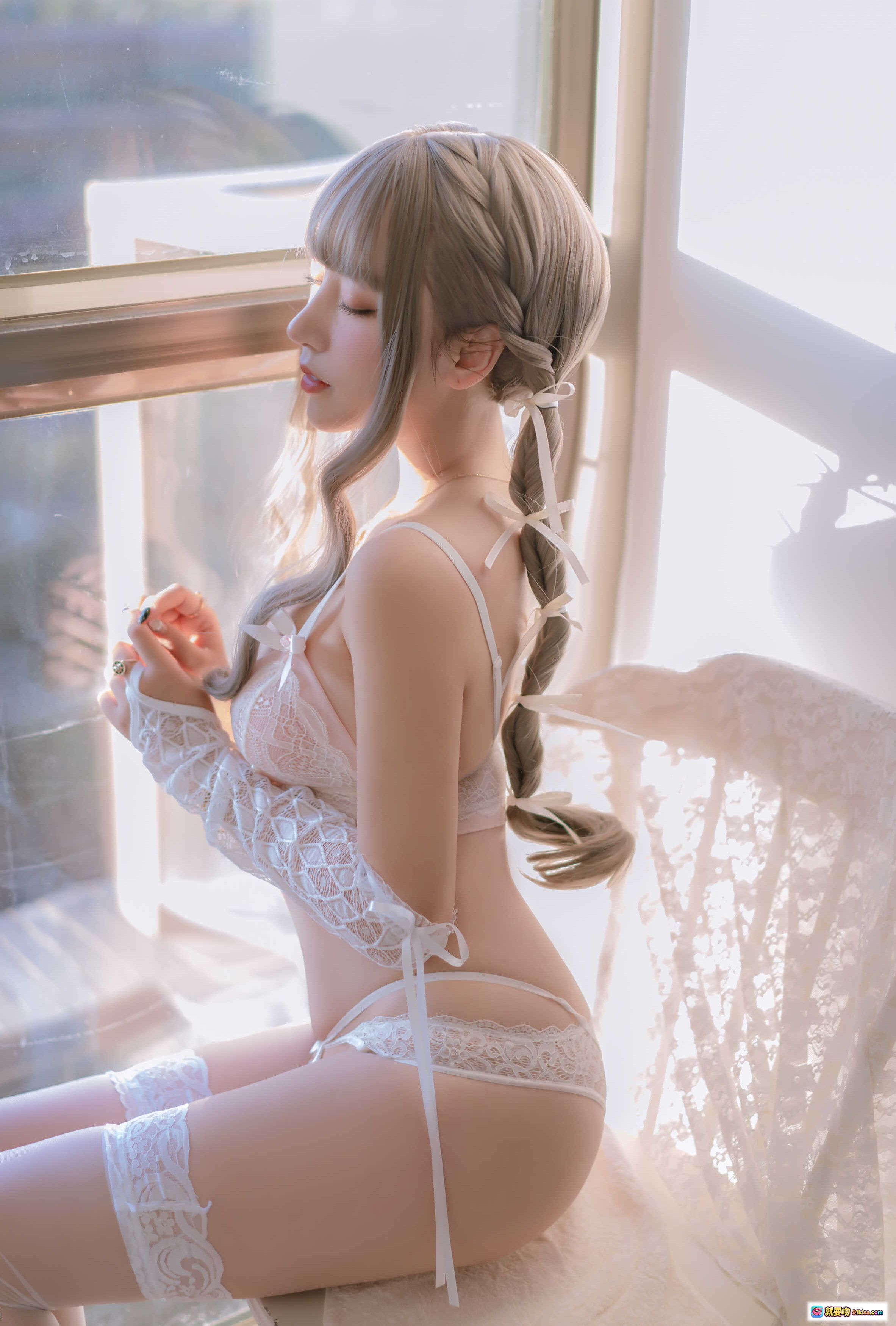 图片[5] - 过期米线线喵063米线思春期写真集 白色蕾丝内衣少女私房美图 47P高清摄影 甜美日系风格 窗边光影氛围感大片 - 就要吻