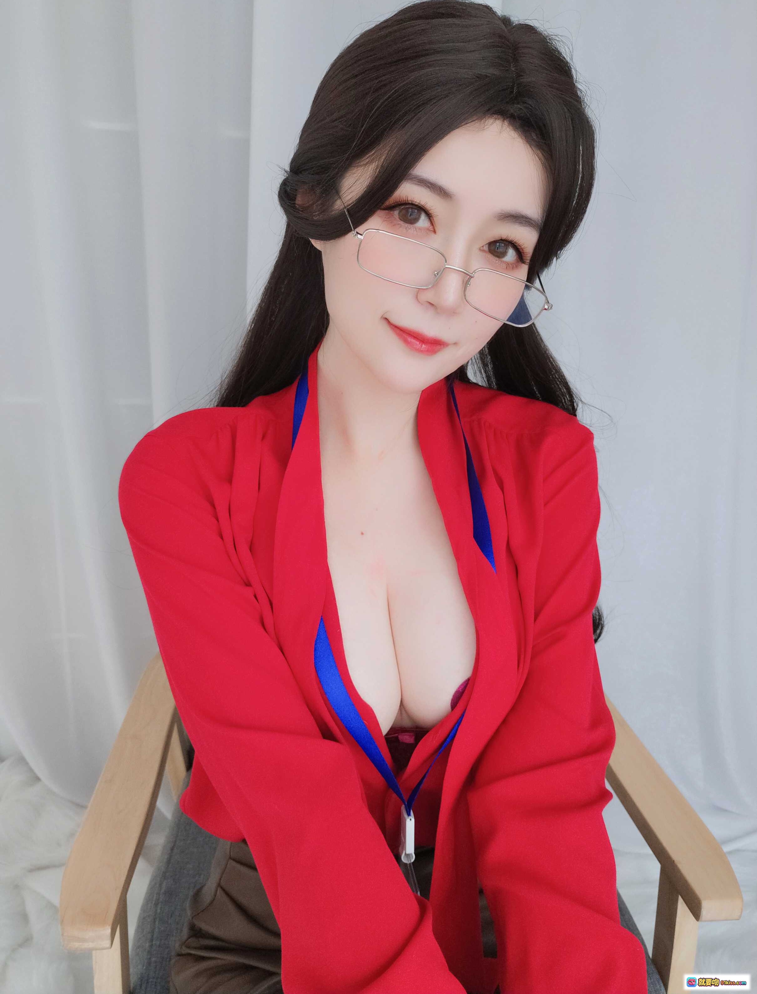 图片[10] - 白银81 NO.068 新上任上司 红衬衫黑丝眼镜女 boss职场cosplay写真 - 就要吻