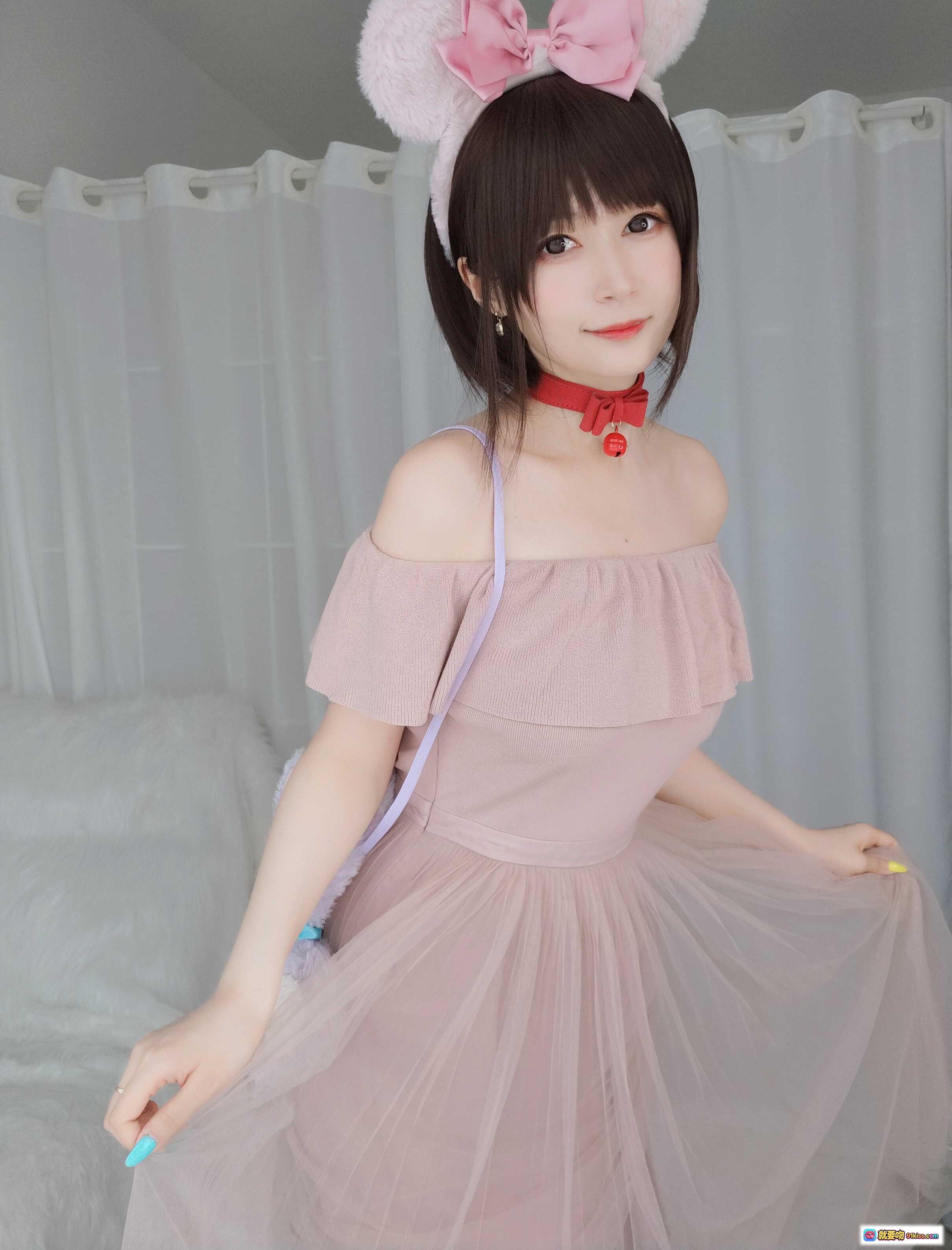 图片[5] - 白银81 NO.045 可爱自拍 东京迪士尼城堡前粉色米妮发箍少女风写真 100P高清美图 - 就要吻