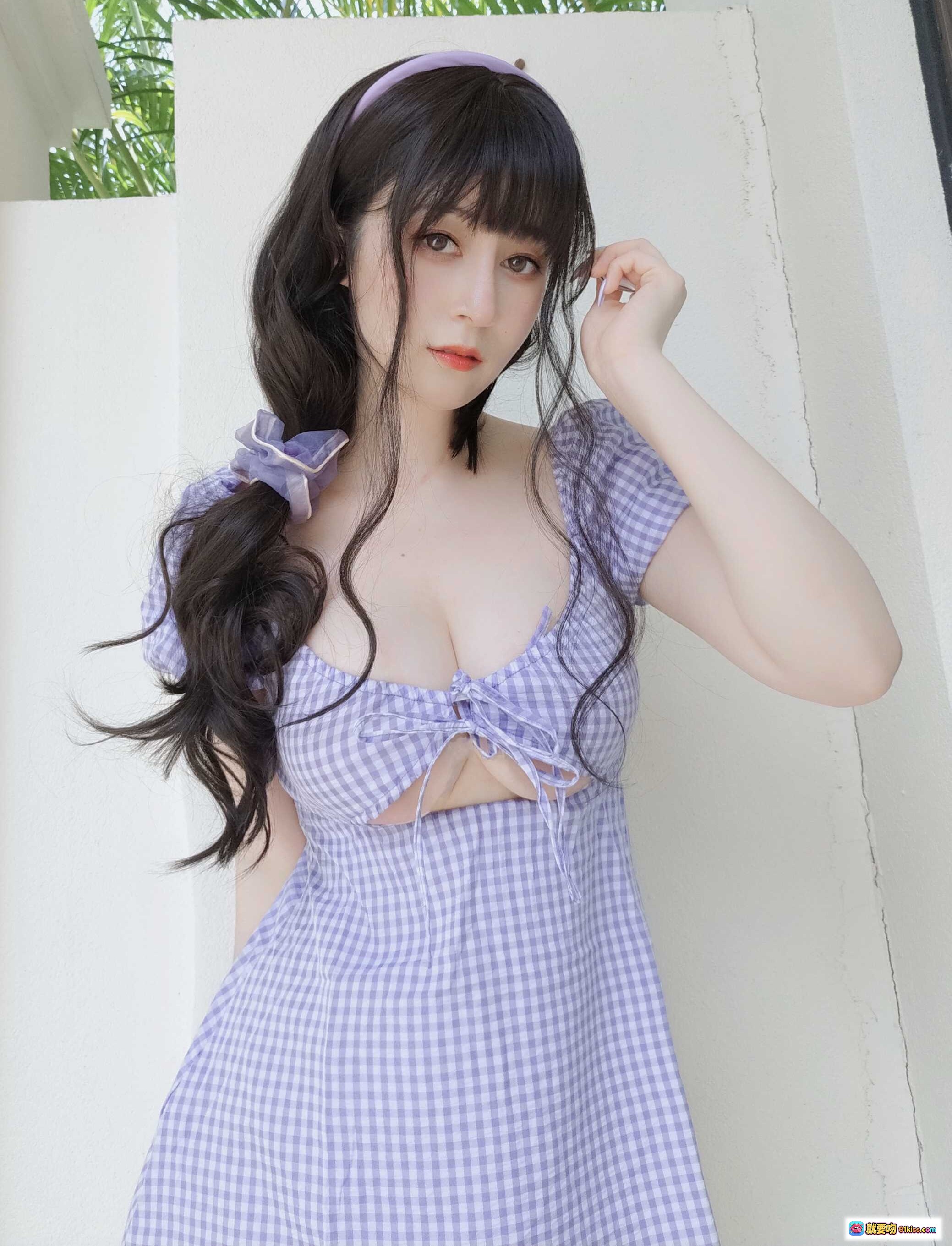 图片[8] - 白银81 NO.081 8月会员合集 2021-08-01 紫格子连衣裙甜美少女风室内写真 清新自然氛围感美拍 - 就要吻