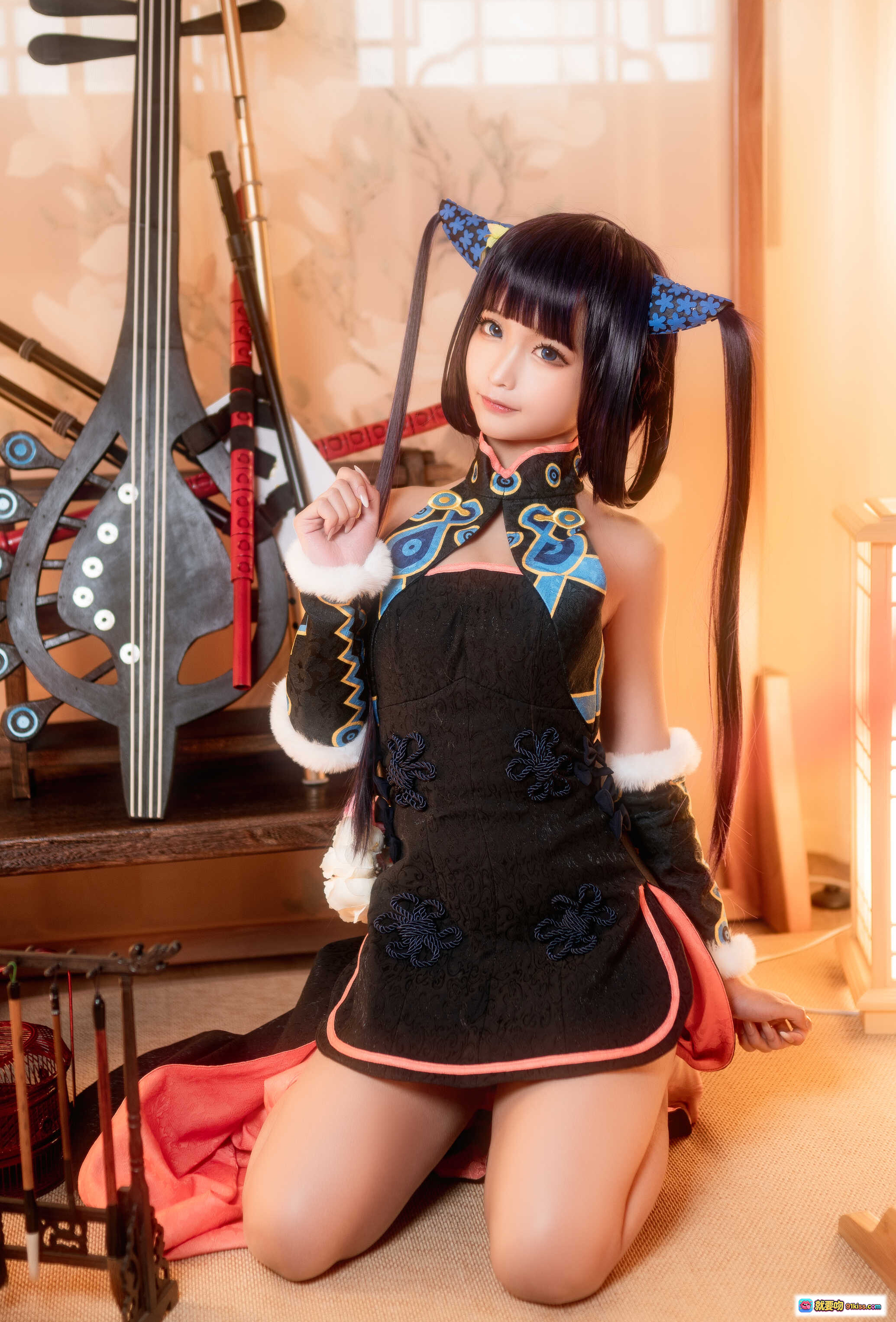 图片[10] - 蠢沫沫NO.085杨玉环二破写真 丝袜美腿花朵装饰黑粉和风服饰性感私房摄影40P高清图集 - 就要吻