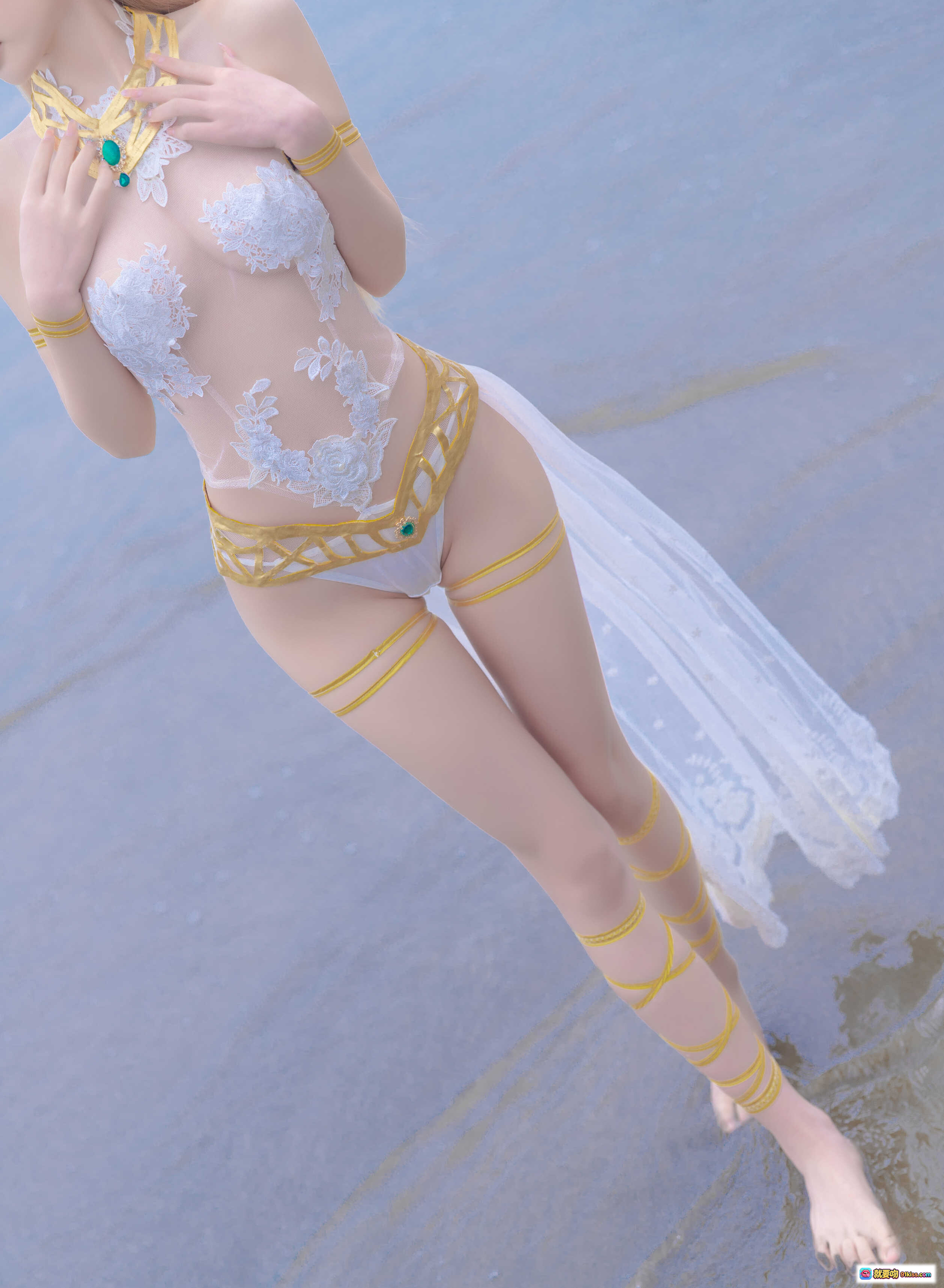 图片[8] - 清水由乃NO.022玛丽萝丝白色泳衣写真 金发碧眼海滩性感Cosplay 33P高清图集 - 就要吻