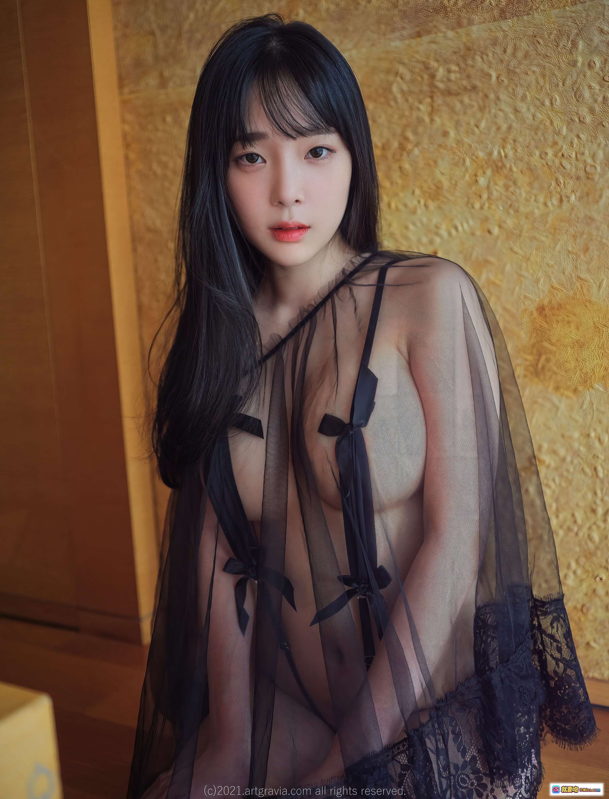 图片[1] - 姜仁卿NO.051黑蕾丝透视内衣写真｜ARTGRAVIA_VOL318性感私房美图 - 就要吻