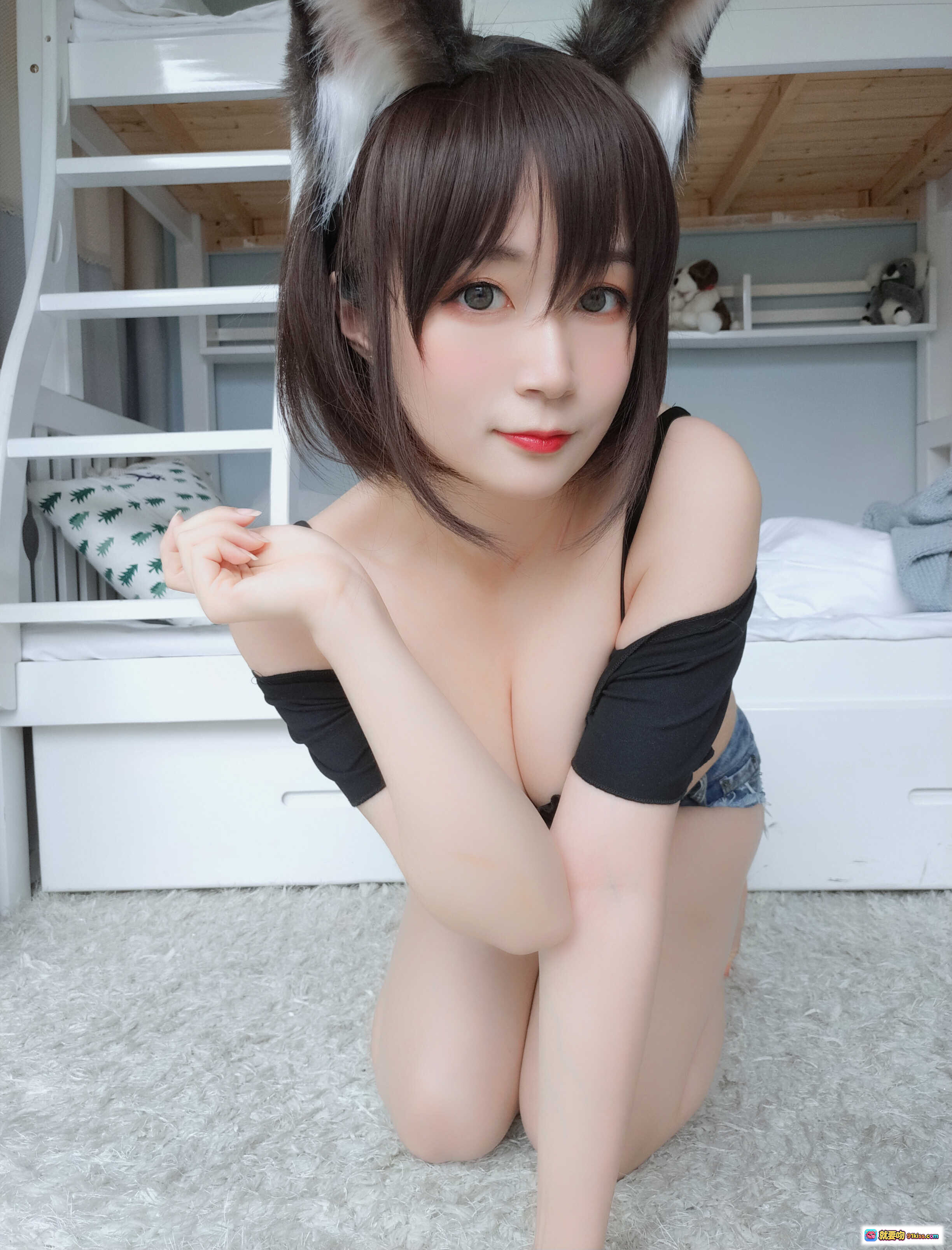 图片[1] - 白银81 NO.010 布偶猫 Cosplay 狐耳少女 室内跪姿写真 46P8V-442MB 高清美图 - 就要吻