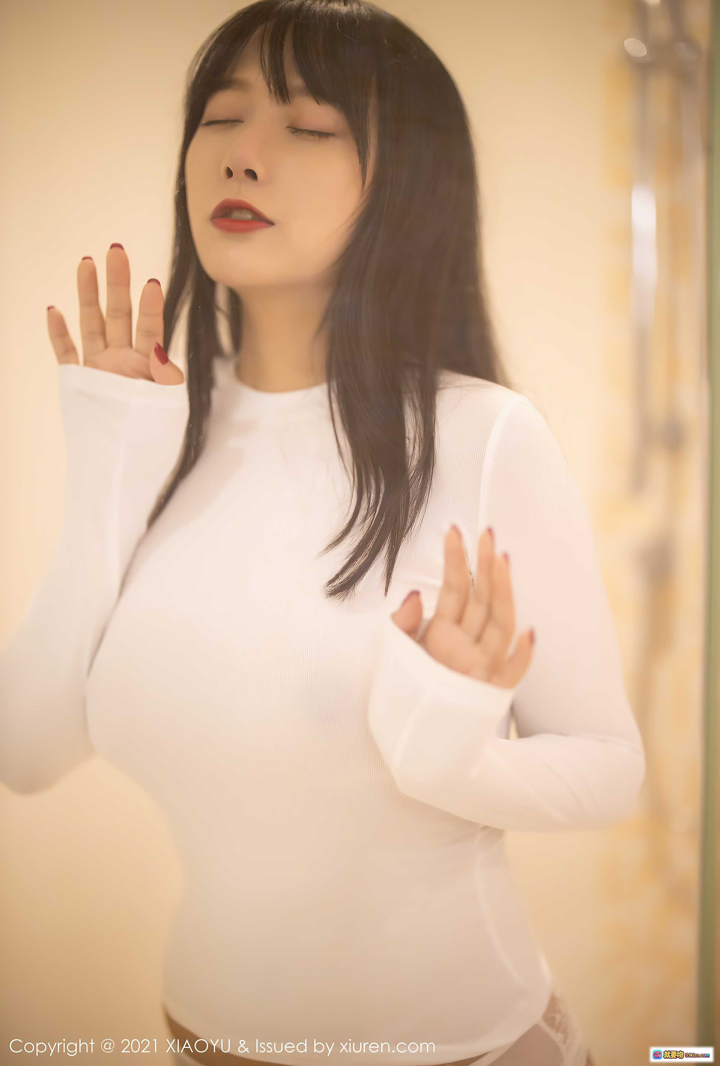 图片[6] - 何嘉颖白色透视长袖内衣写真 | XIAOYU语画界VOL.454高清私房美图 - 就要吻