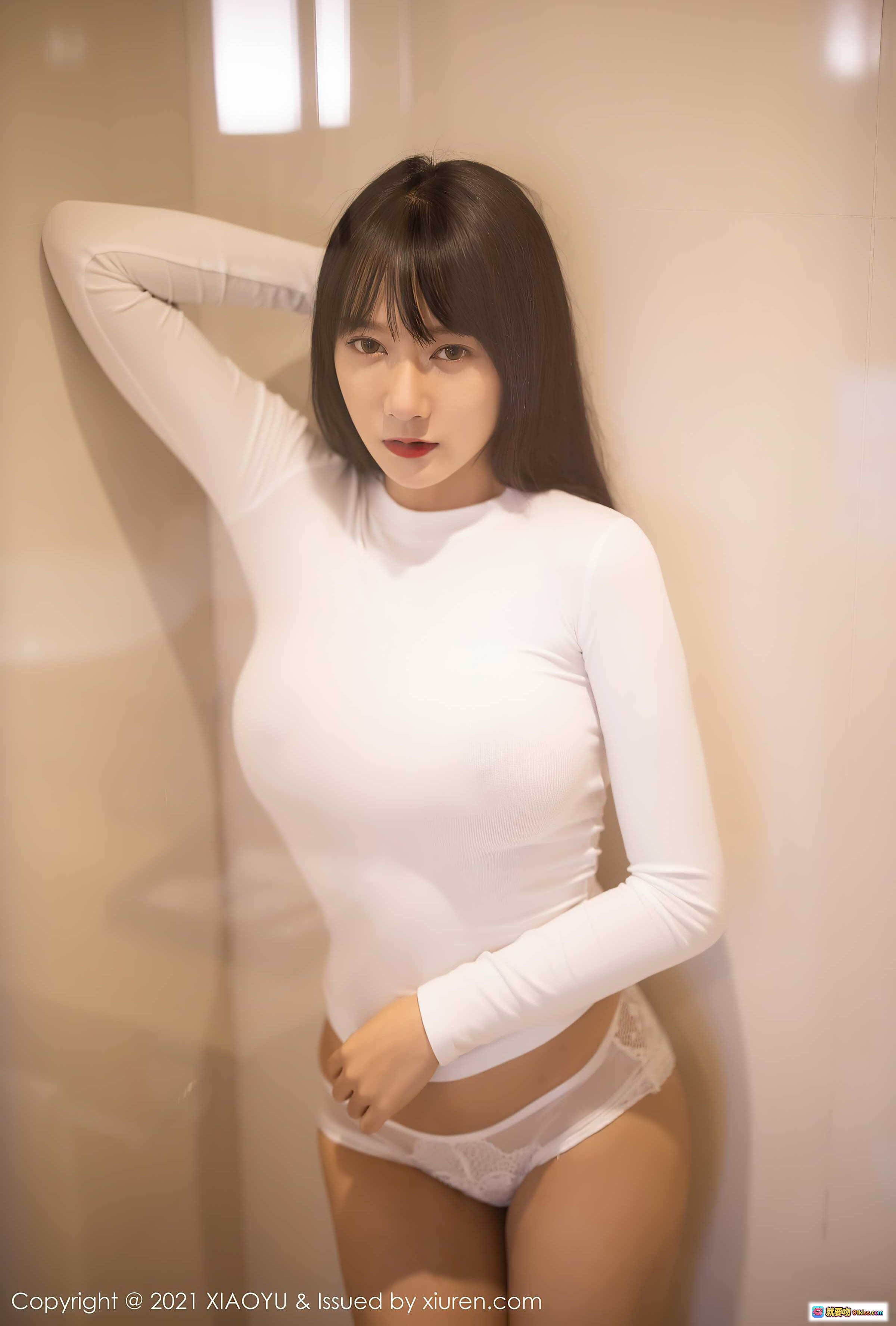 图片[3] - 何嘉颖白色透视长袖内衣写真 | XIAOYU语画界VOL.454高清私房美图 - 就要吻