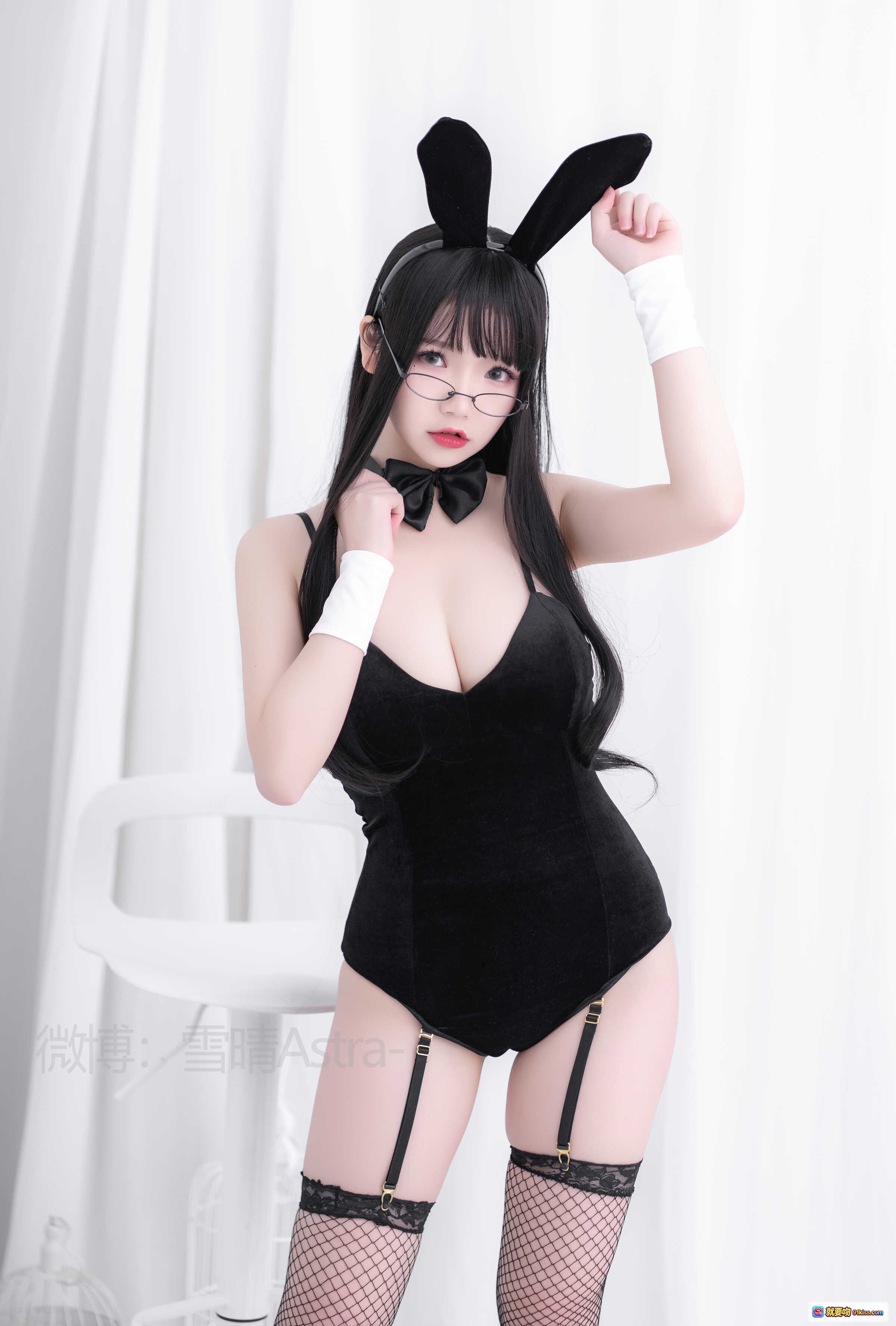 图片[9] - 雪晴Astra兔女郎写真NO.001 黑丝渔网袜眼镜萌系私房照 16P高清图集 - 就要吻