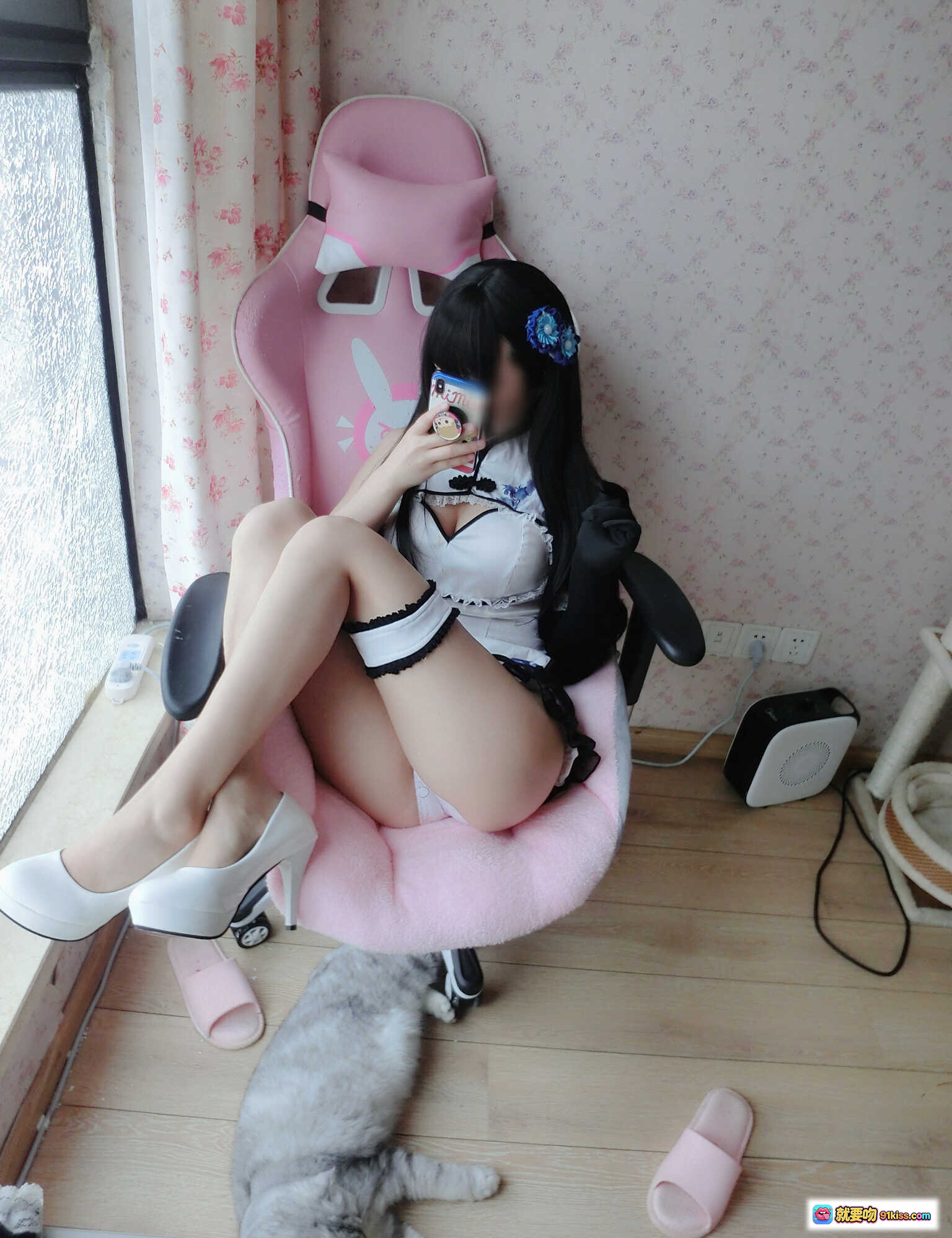图片[3] - 桜井宁宁 NO.019 李瓶儿写真集 30P 83MB 黑长发女仆装 粉色床单可爱风 高跟鞋蕾丝边 甜美性感私房照 - 就要吻