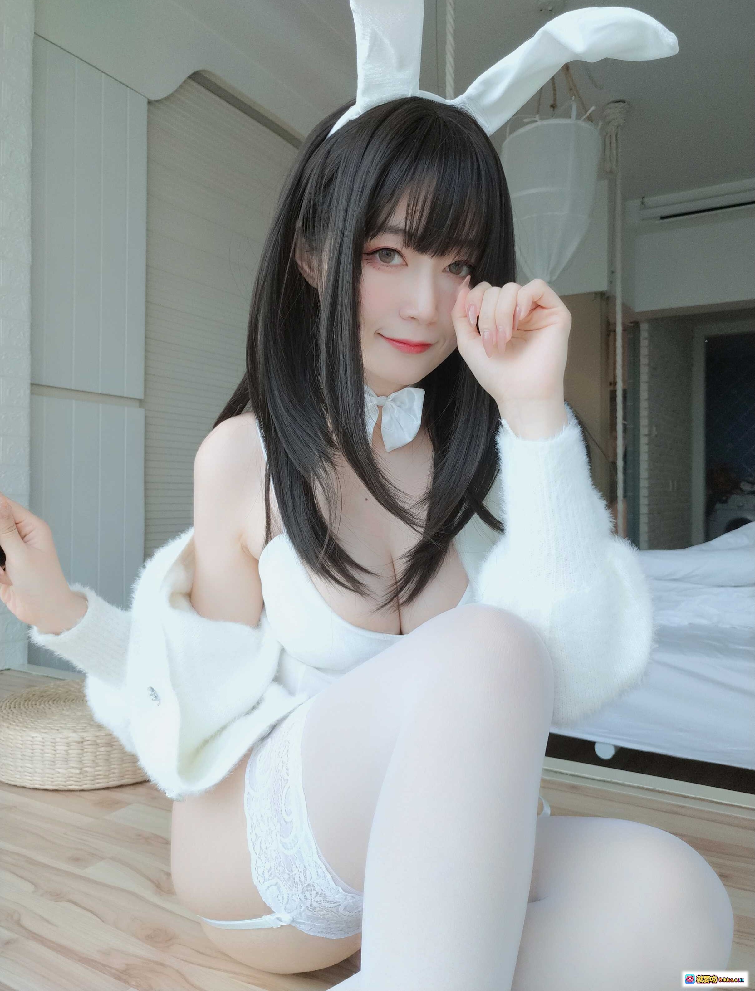 图片[7] - 白银81 NO.056 白丝兔子写真 甜美兔耳少女 白色毛衣搭配性感内衣 纯欲风居家私房照 109P高清图集 - 就要吻