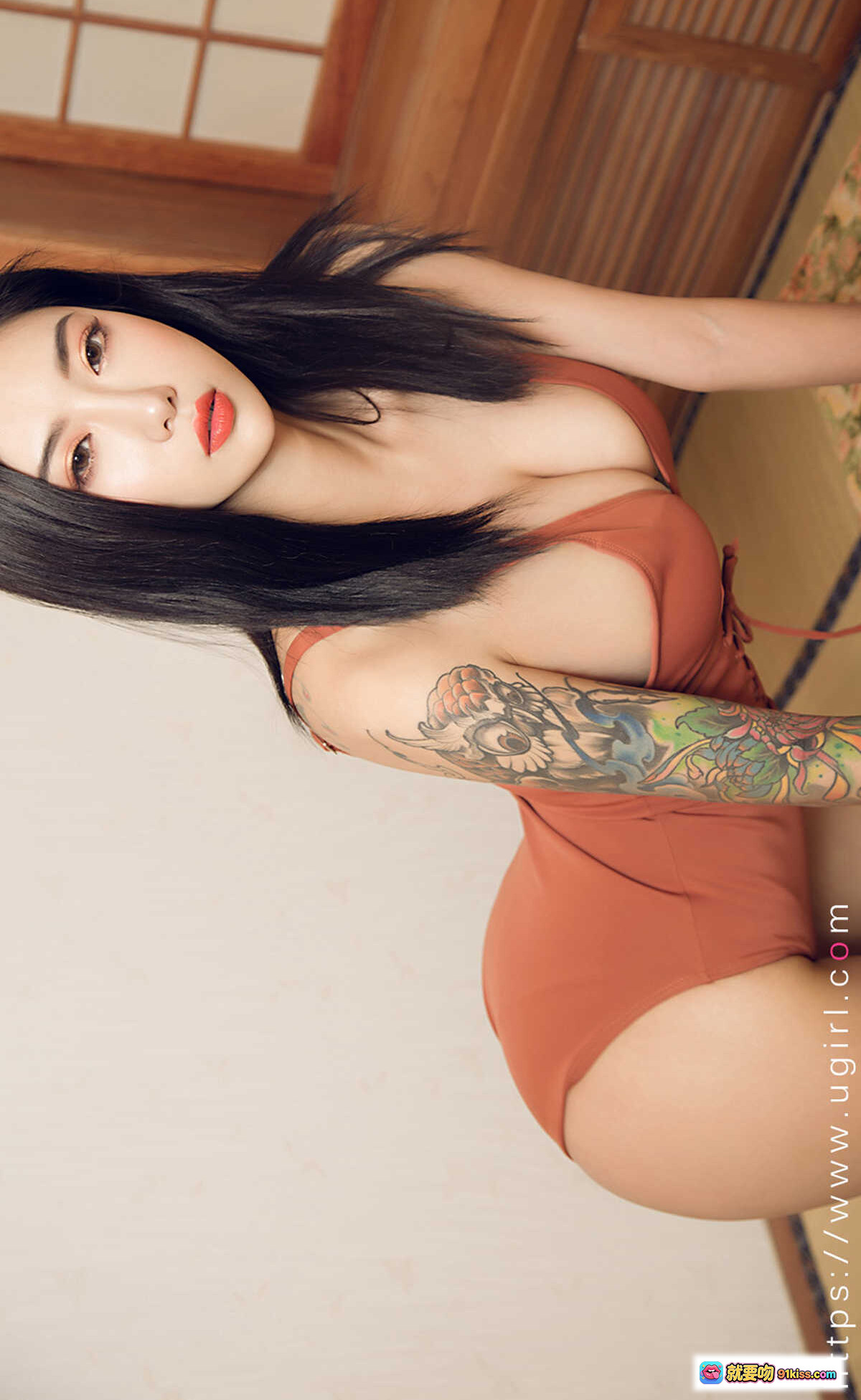 图片[10] - 红裙美女古建筑写真 | Ugirls尤果网爱尤物No.2104模特合辑 | 高开叉长裙光影人像摄影 - 就要吻