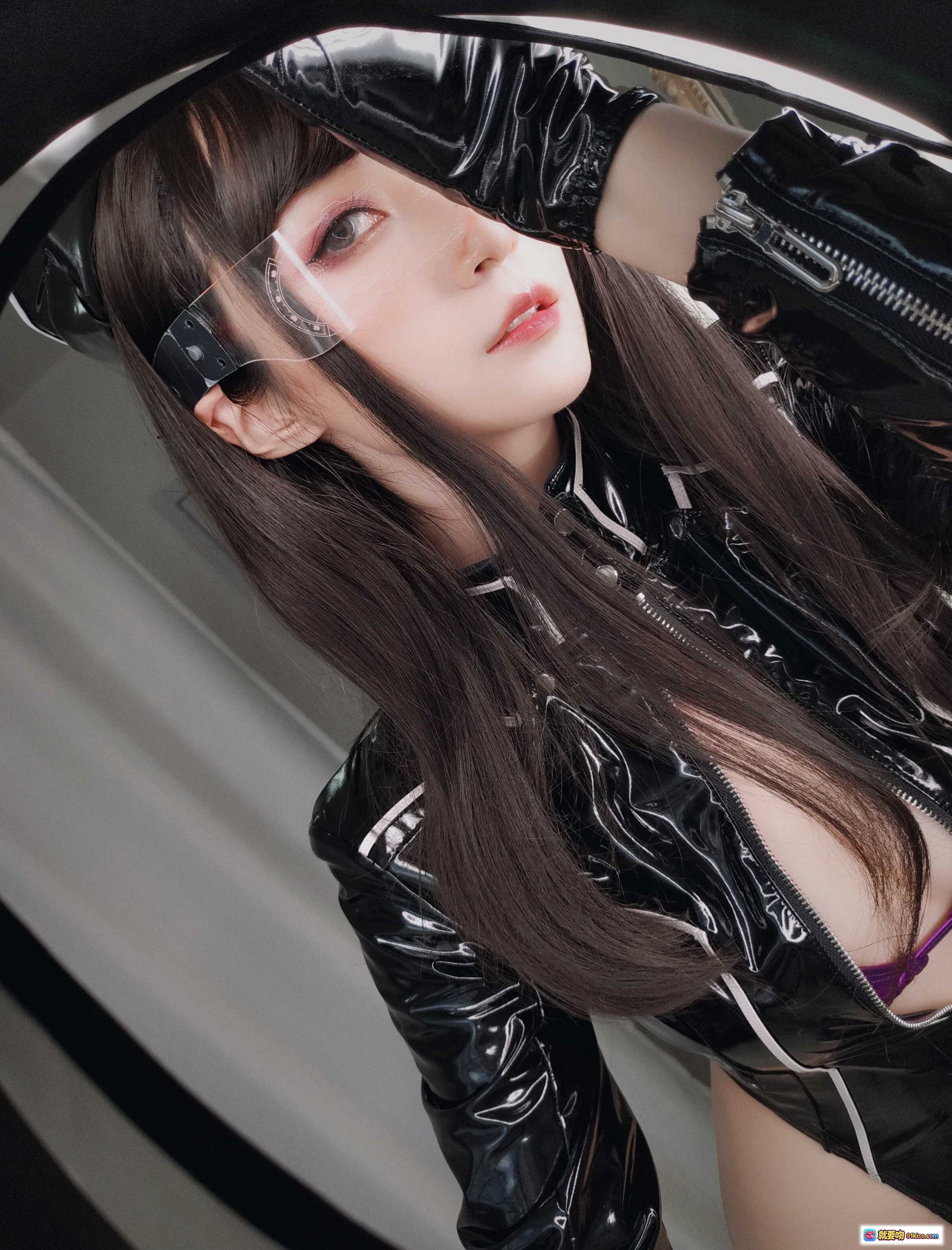 图片[10] - 白银81 NO.048 通讯官 黑色亮面皮衣+透明护目镜+长发猫耳造型 147P高清写真集 - 就要吻