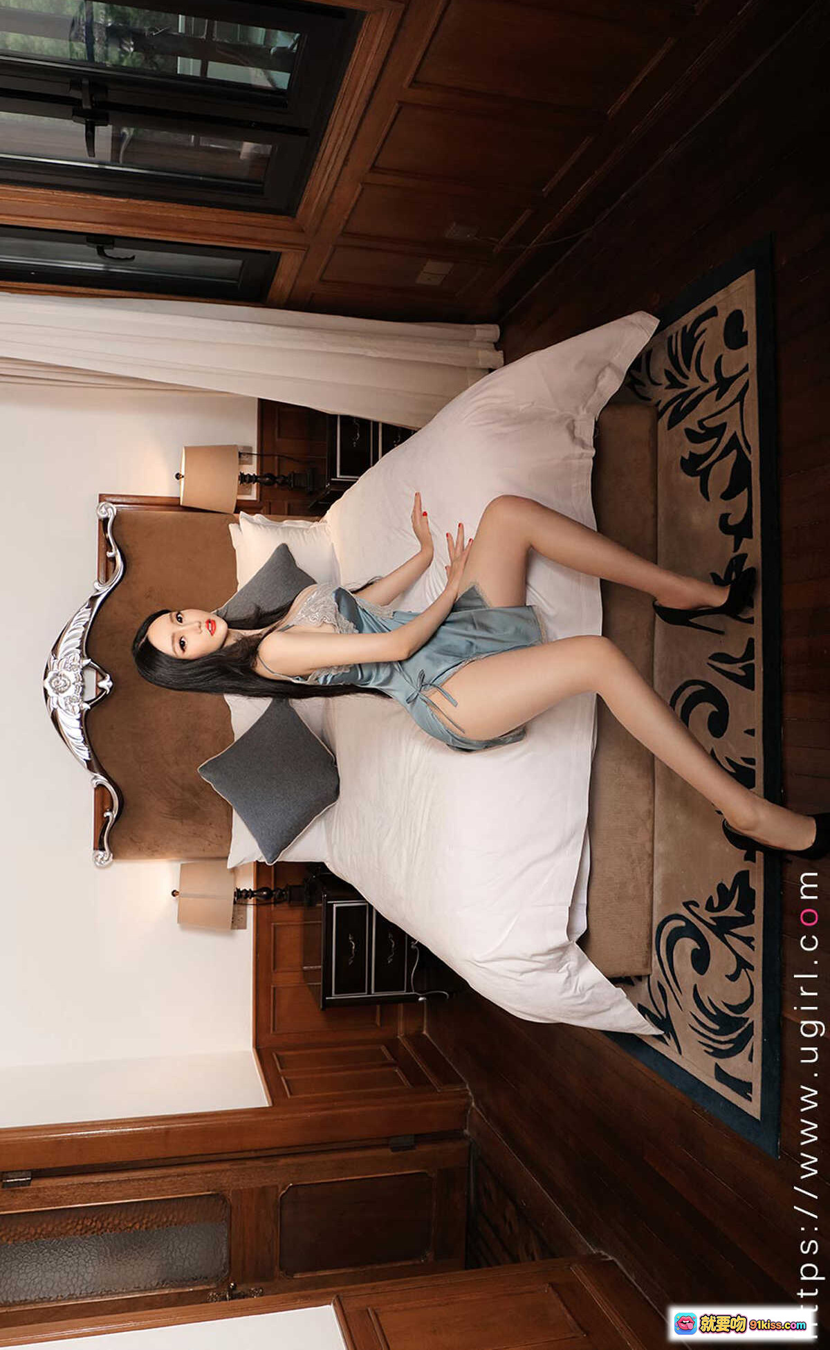 图片[2] - 赫拉女神优雅卧床写真｜Ugirls尤果网爱尤物No.2102｜长发黑丝美腿性感内衣｜高清私房摄影35P - 就要吻