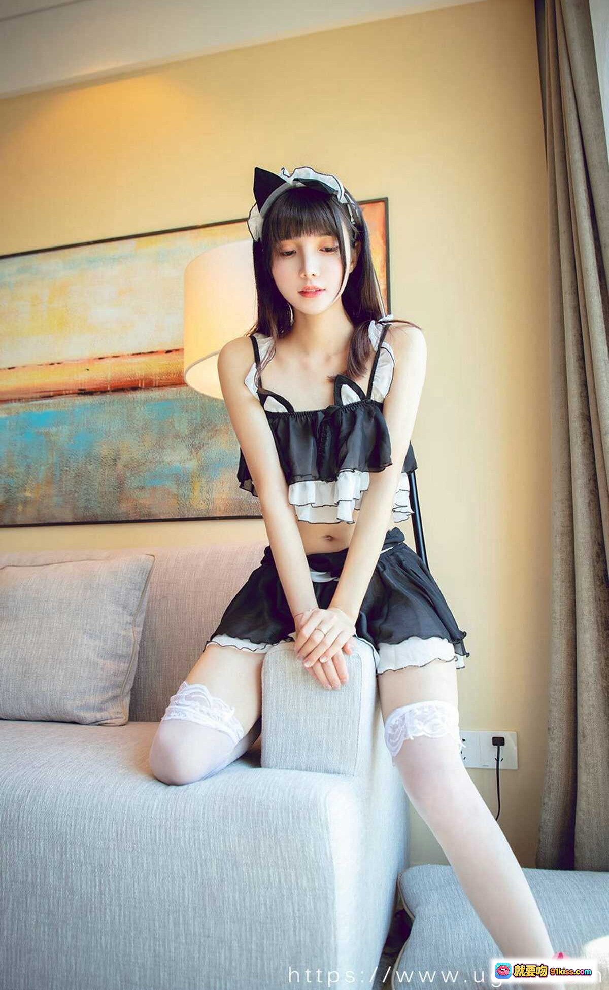 图片[7] - Ugirls尤果网爱尤物No.2182猫猫女仆装白丝美腿沙发写真30P高清图集 - 就要吻
