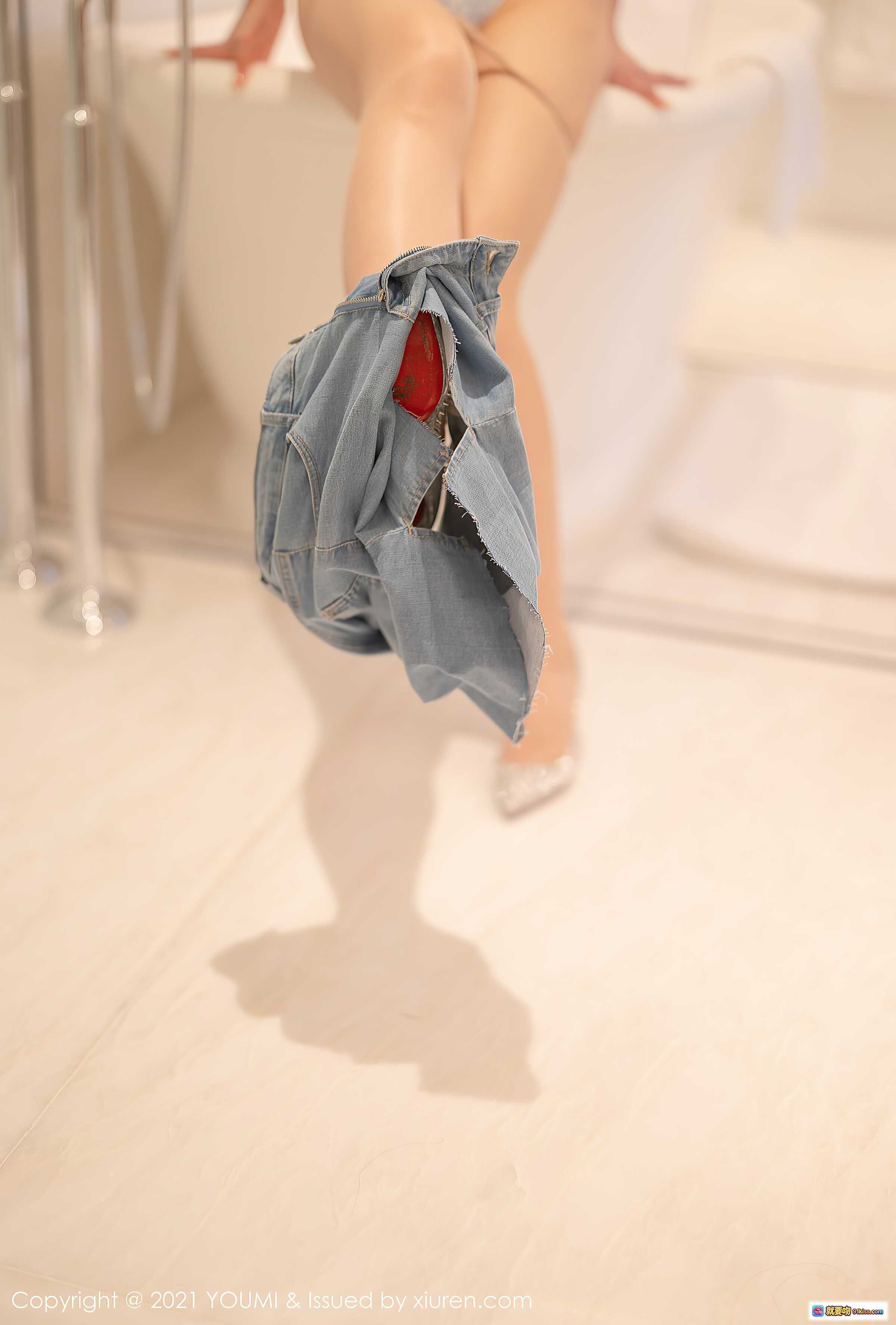图片[10] - 朱可儿Flower性感写真 | 粉色露肩上衣+牛仔短裤 | YOUMI Vol.649 2021.06.03 高清私房美图 - 就要吻