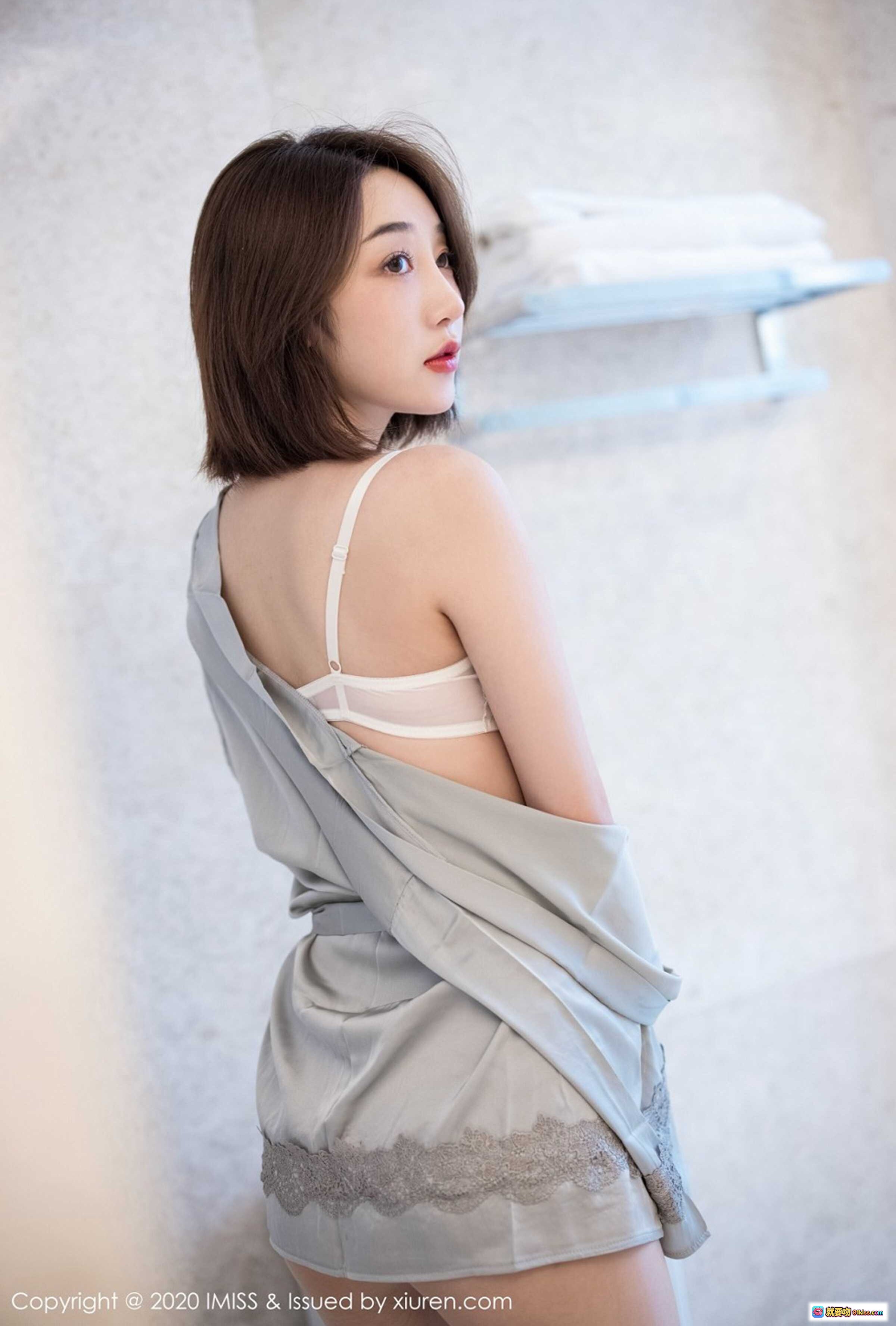 图片[6] - IMiss九月生2020.10.14 Vol.510 灰色蕾丝浴袍高跟美腿浴室写真 44图163M - 就要吻