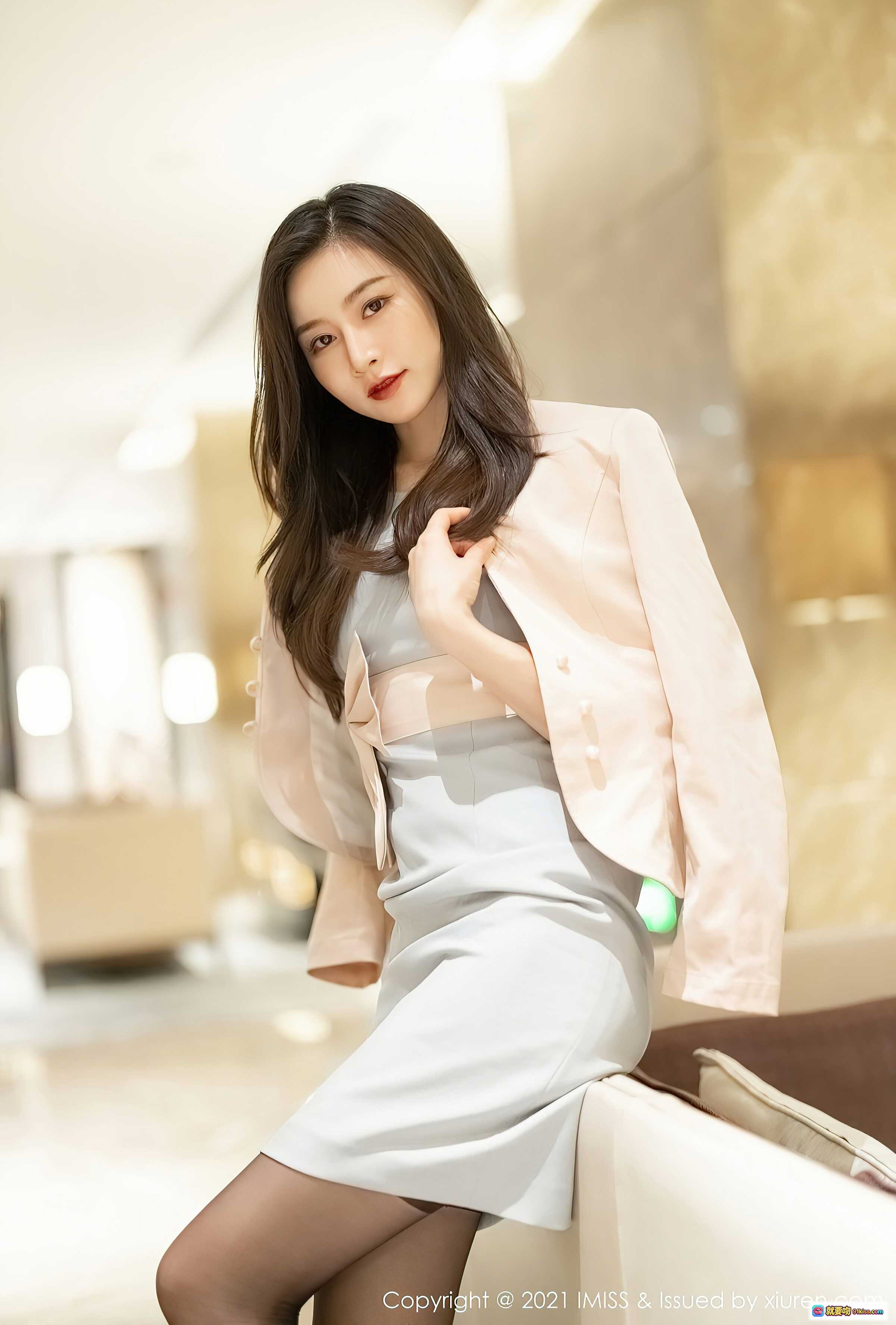 图片[3] - IMiss 2021.02.19 Vol.552 Vanessa 黑色蕾丝内衣套装 性感美腿吊带袜 浴室镜前写真 高清私房摄影 - 就要吻