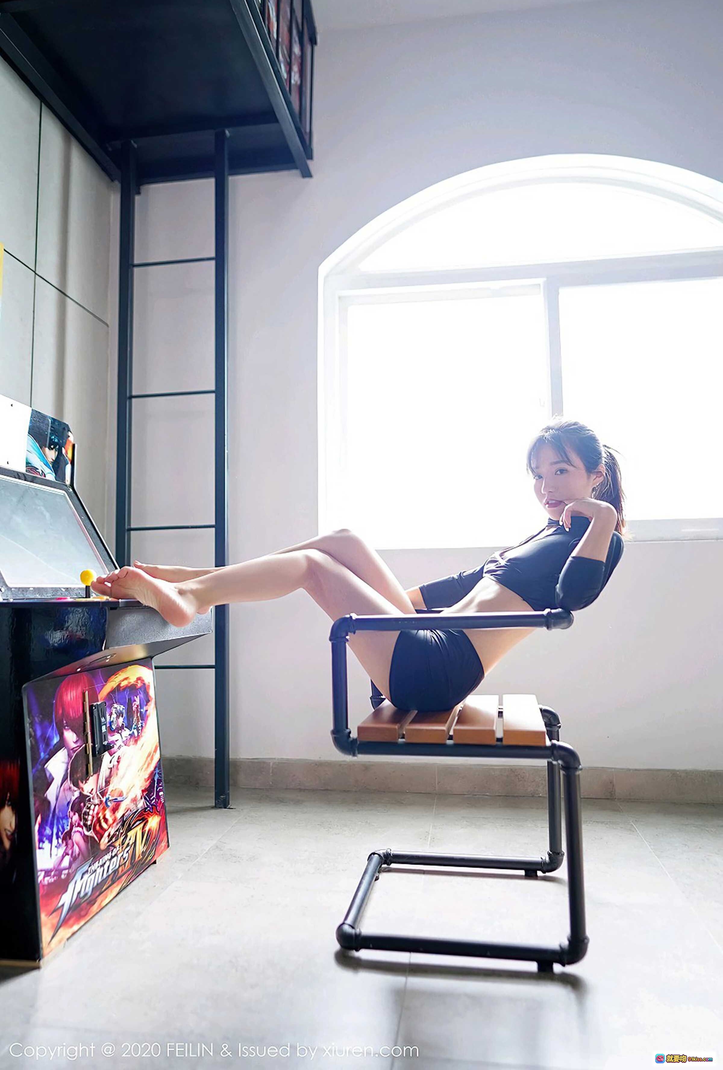 图片[9] - 仓井优香粉色球池写真 | 兔耳发箍丝绒泳衣 | 甜美少女风室内摄影 | FEILIN Vol.339 2020.09.01 - 就要吻