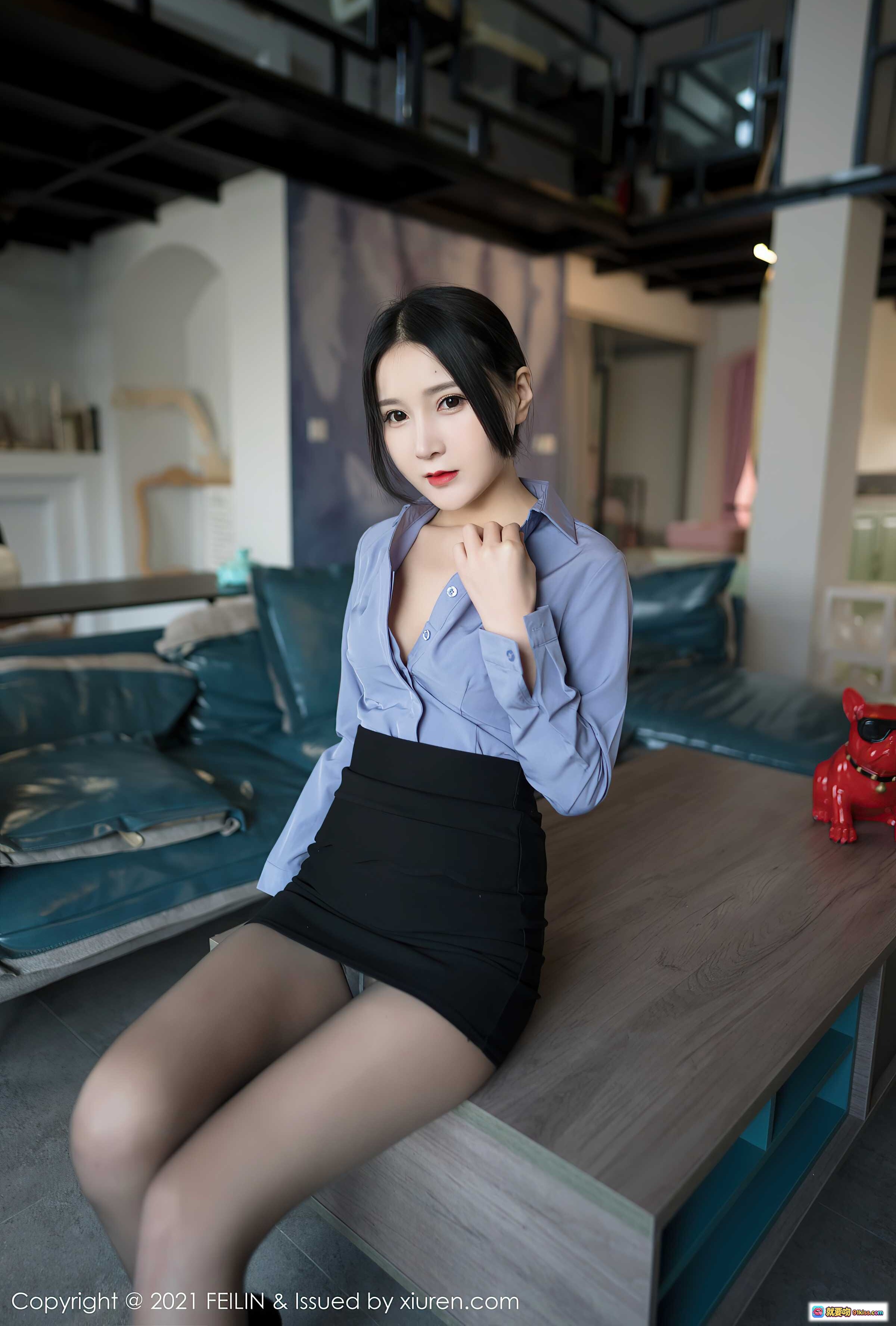 图片[10] - 林煊煊性感写真 | 黑丝高跟职场风 | FEILIN 2021 Vol.369 精美室内私房照 - 就要吻