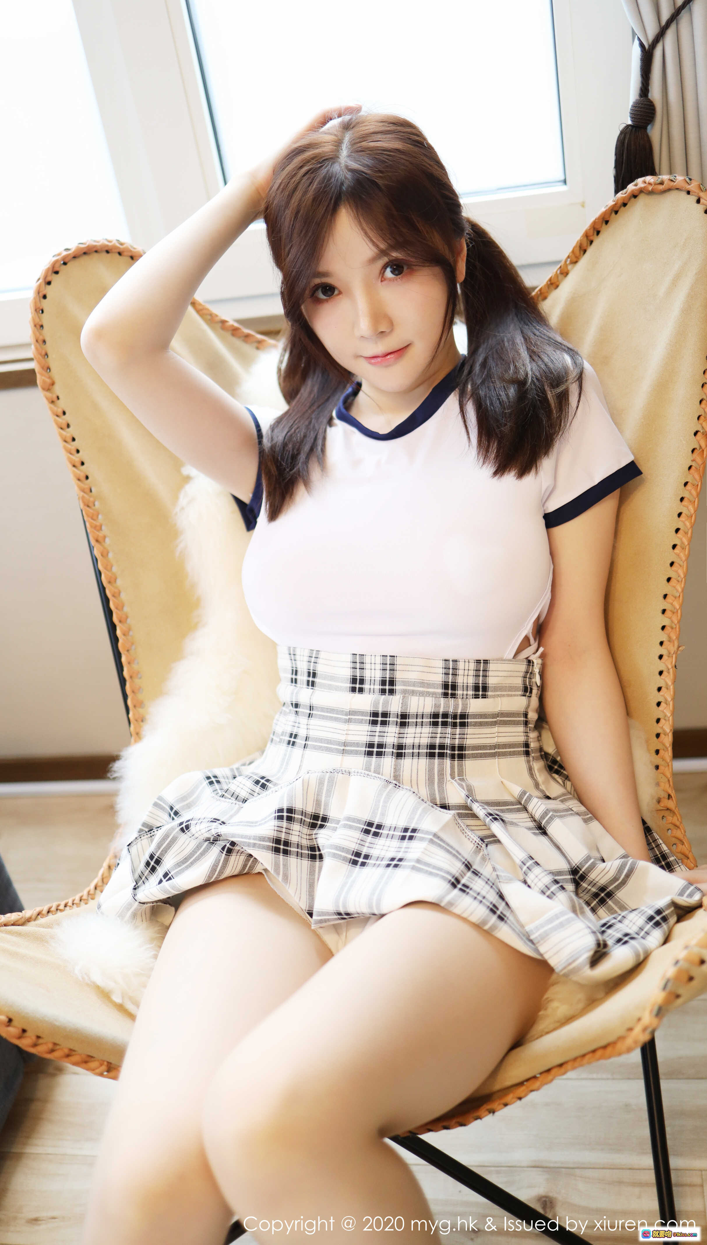 图片[2] - 糯美子Mini写真 | MyGirl美媛馆VOL.430 | 白色T恤格子裙少女风 | 2020年1月高清图集 - 就要吻