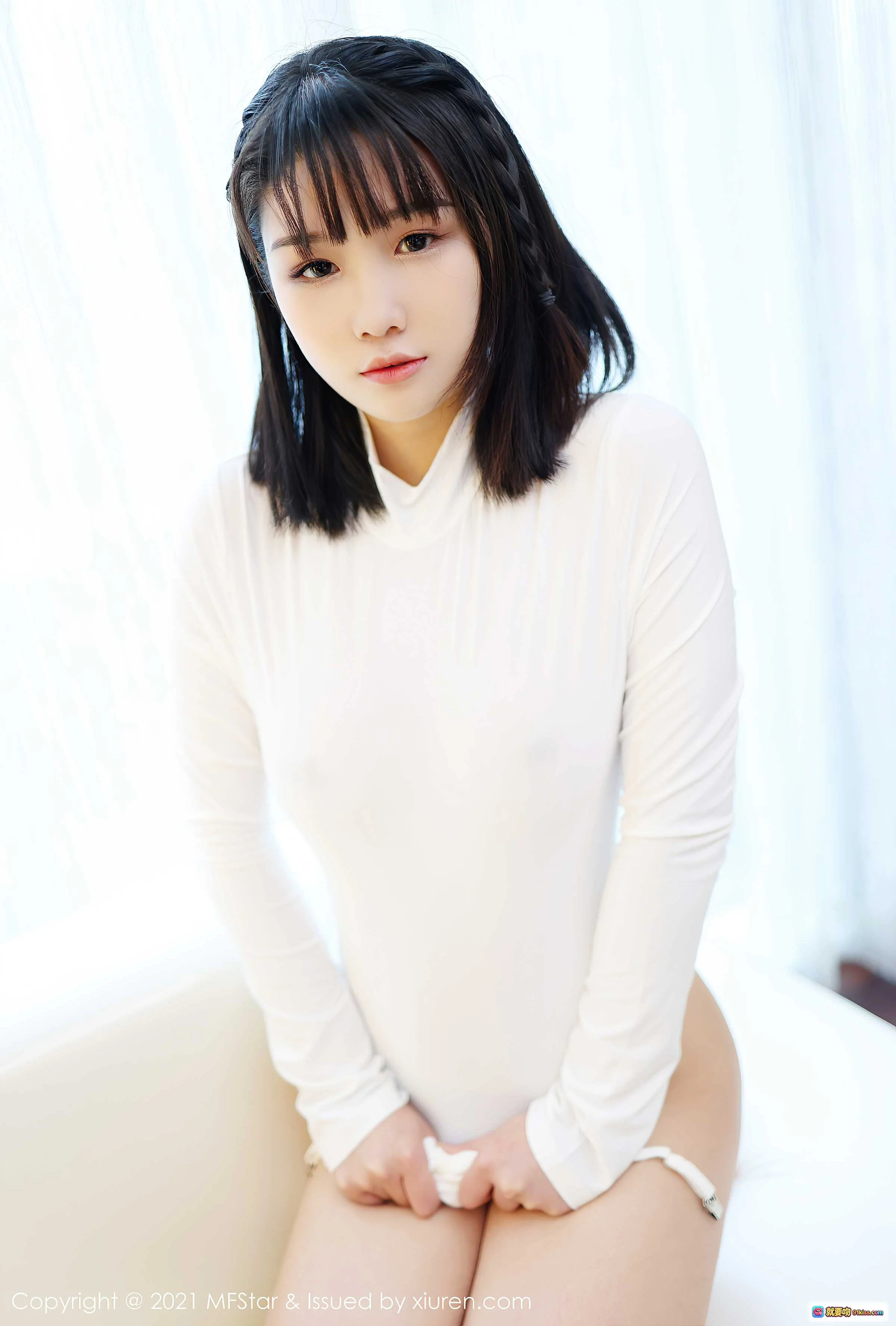 MFStar模范学院果果吖2021.03.24 Vol.473 白色长袖紧身衣清新写真 40+1P283M 高清私房美图 - 就要吻