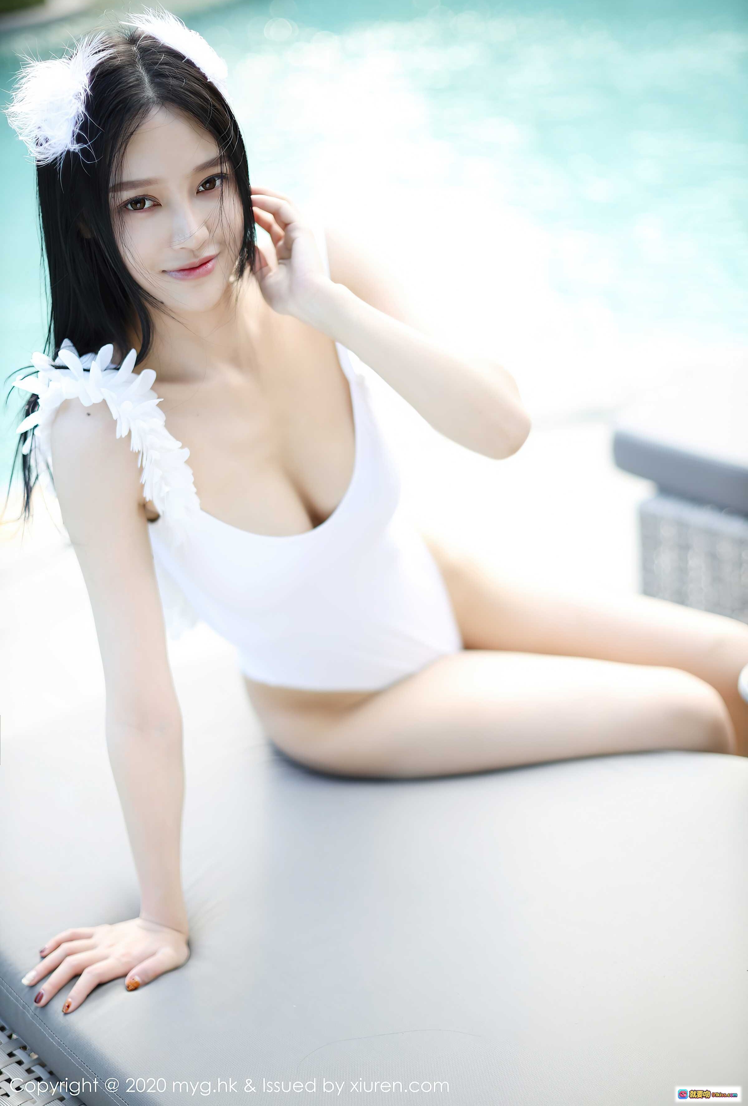 图片[6] - 唐琪儿白裙天使写真｜MyGirl美媛馆2020.11.30 VOL.463｜绿植背景清新性感私房照 - 就要吻