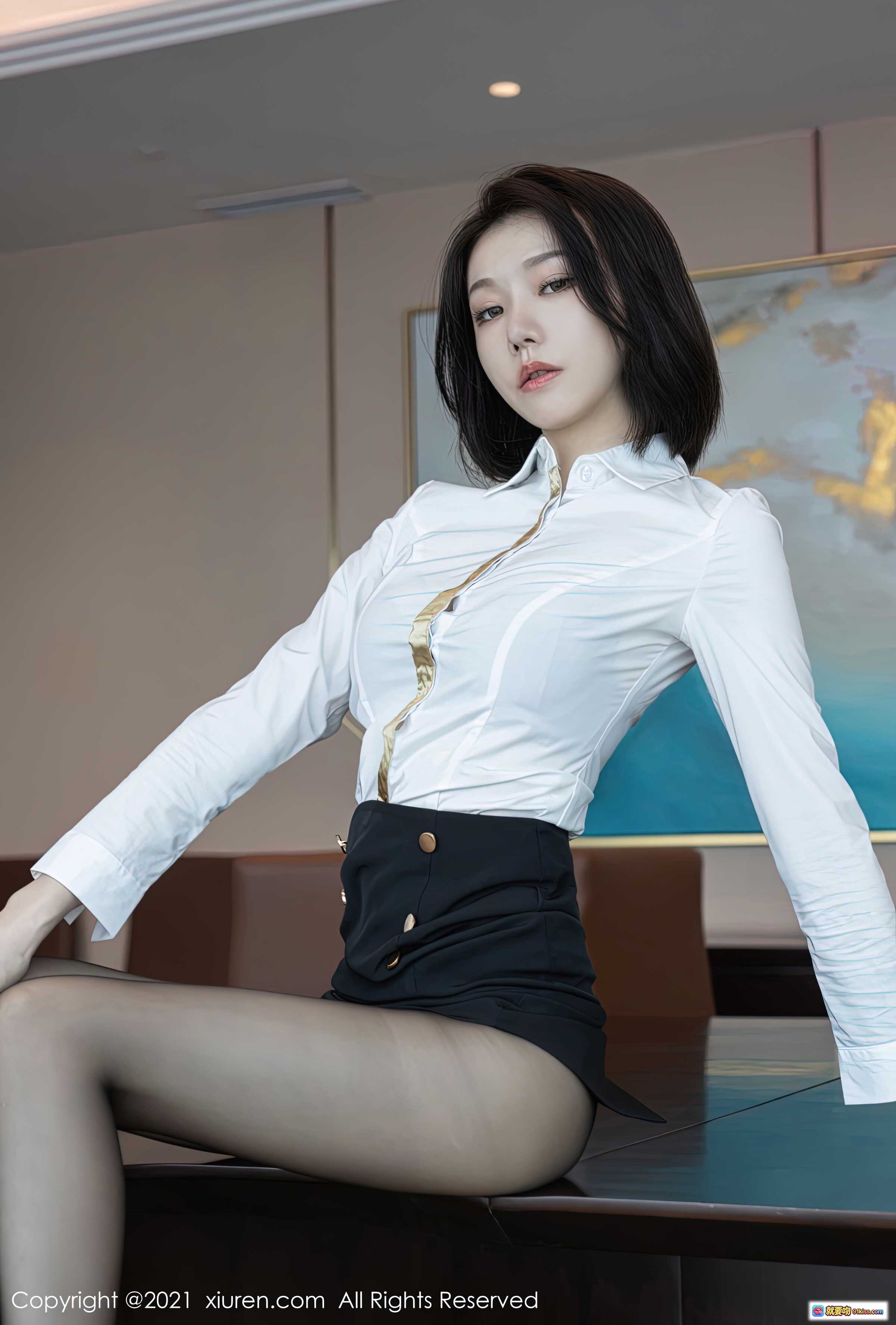 图片[10] - 安然Maleah白衬衫黑短裙丝袜高跟鞋写真 | XiuRen秀人网2021.07.01 No.3612优雅职场风美腿特写 - 就要吻