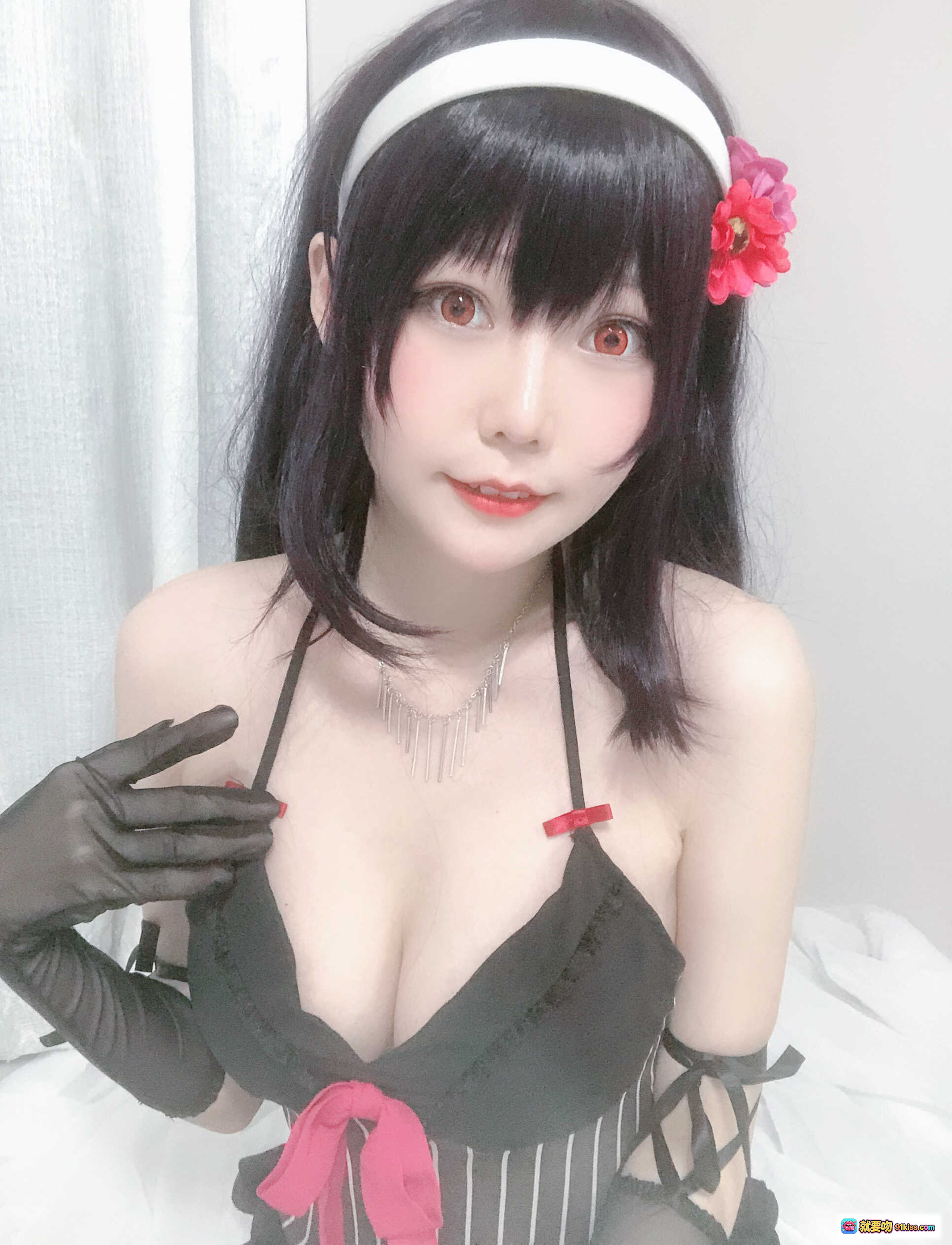 图片[9] - 香草喵露露NO.016诗羽学姐睡衣自拍 黑丝高跟蕾丝吊带美腿写真 45P高清图集 - 就要吻