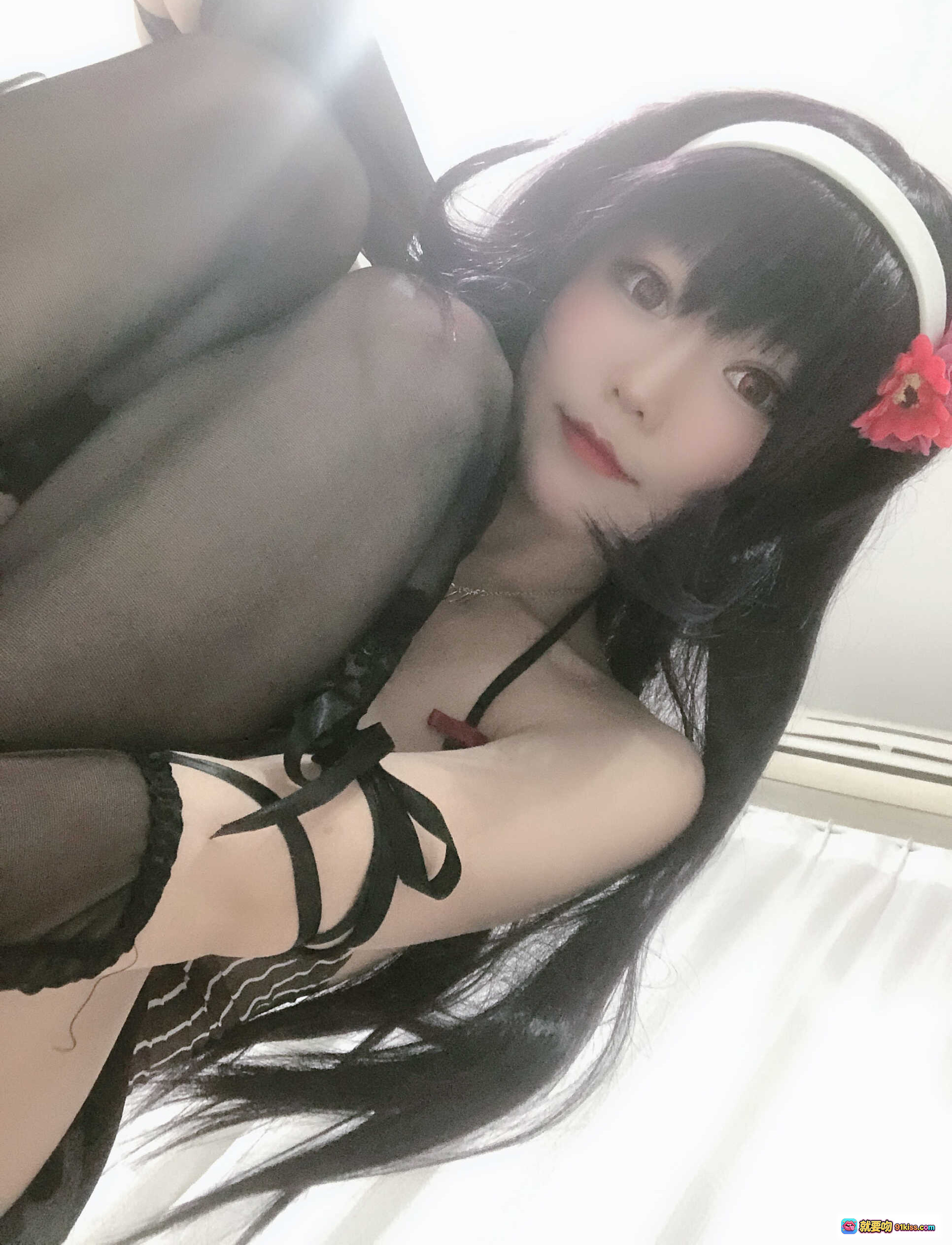 图片[8] - 香草喵露露NO.016诗羽学姐睡衣自拍 黑丝高跟蕾丝吊带美腿写真 45P高清图集 - 就要吻