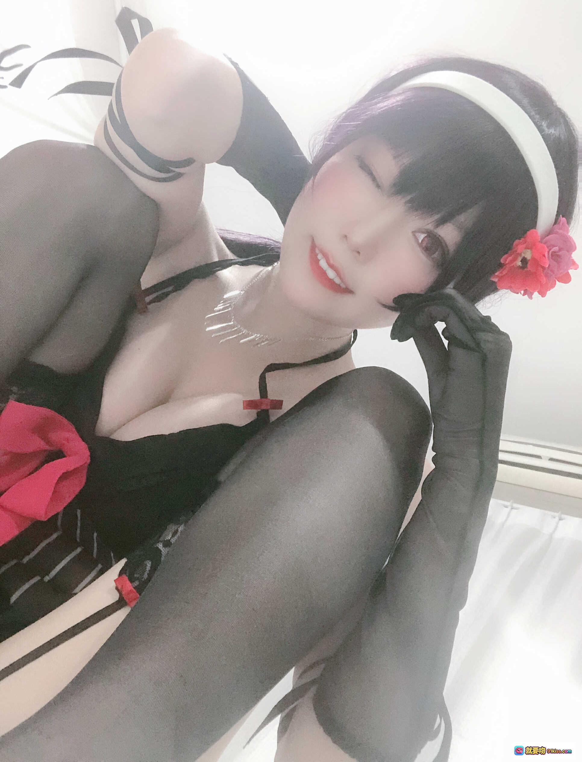 图片[10] - 香草喵露露NO.016诗羽学姐睡衣自拍 黑丝高跟蕾丝吊带美腿写真 45P高清图集 - 就要吻