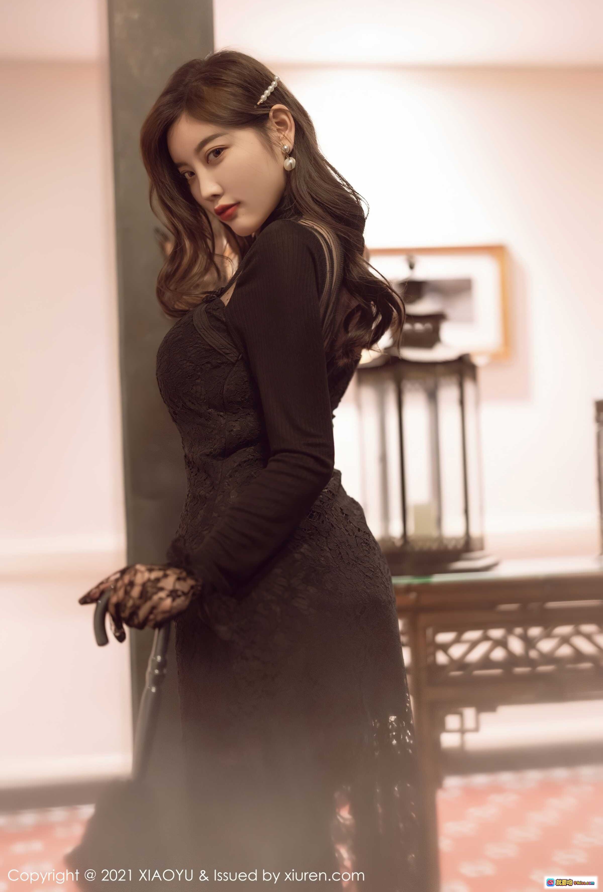 图片[5] - 杨晨晨Yome黑丝蕾丝长裙写真 | XIAOYU Vol.612 2021.09.10 优雅性感私房照 - 就要吻