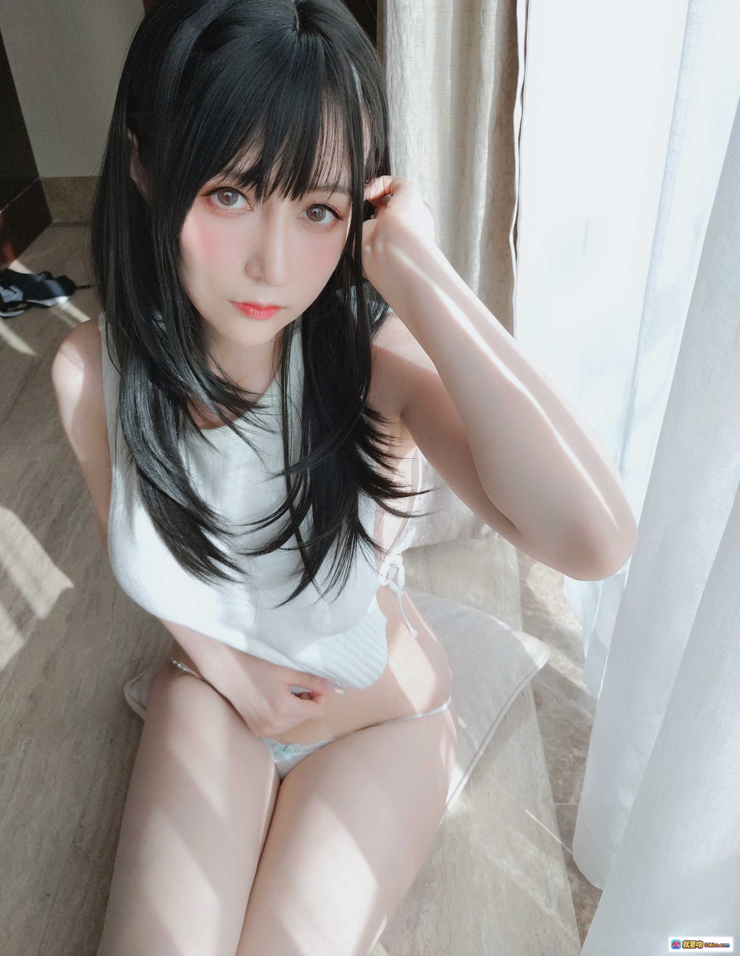 图片[4] - 白银81 NO.084 诱人的白色毛衣写真 49P高清美图 黑发少女窗边温柔姿态 - 就要吻