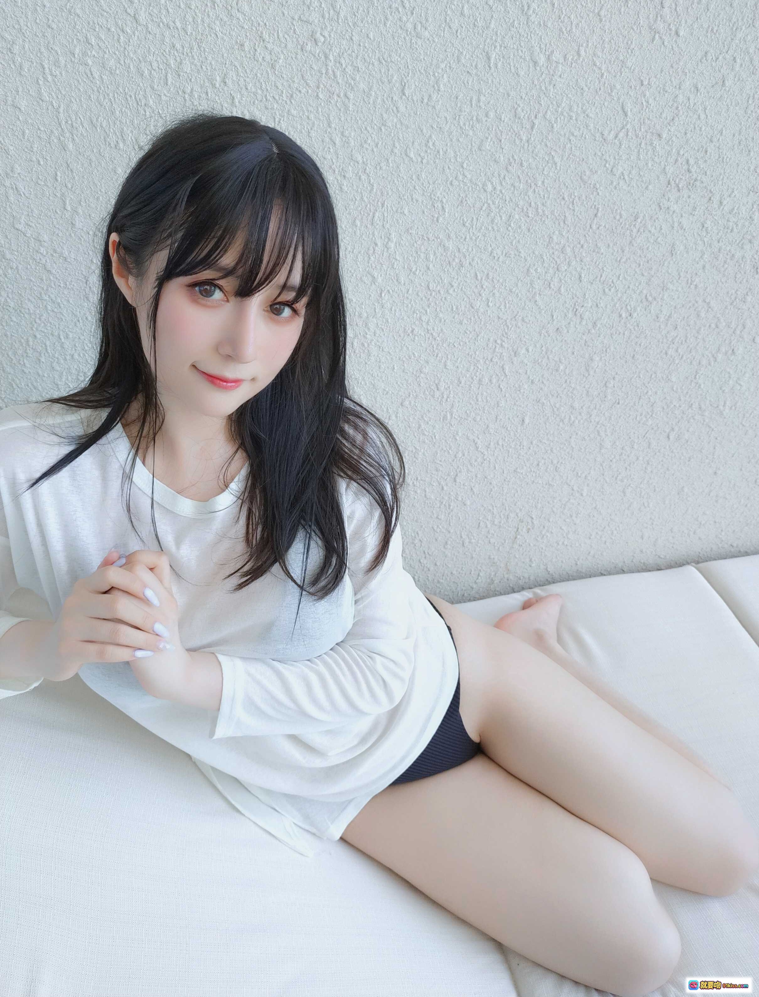 图片[3] - 白银81 NO.085 9月会员合集 2021-09-03 白衣少女坐姿美腿特写 清新自然居家风 裸足细节柔美写真 - 就要吻