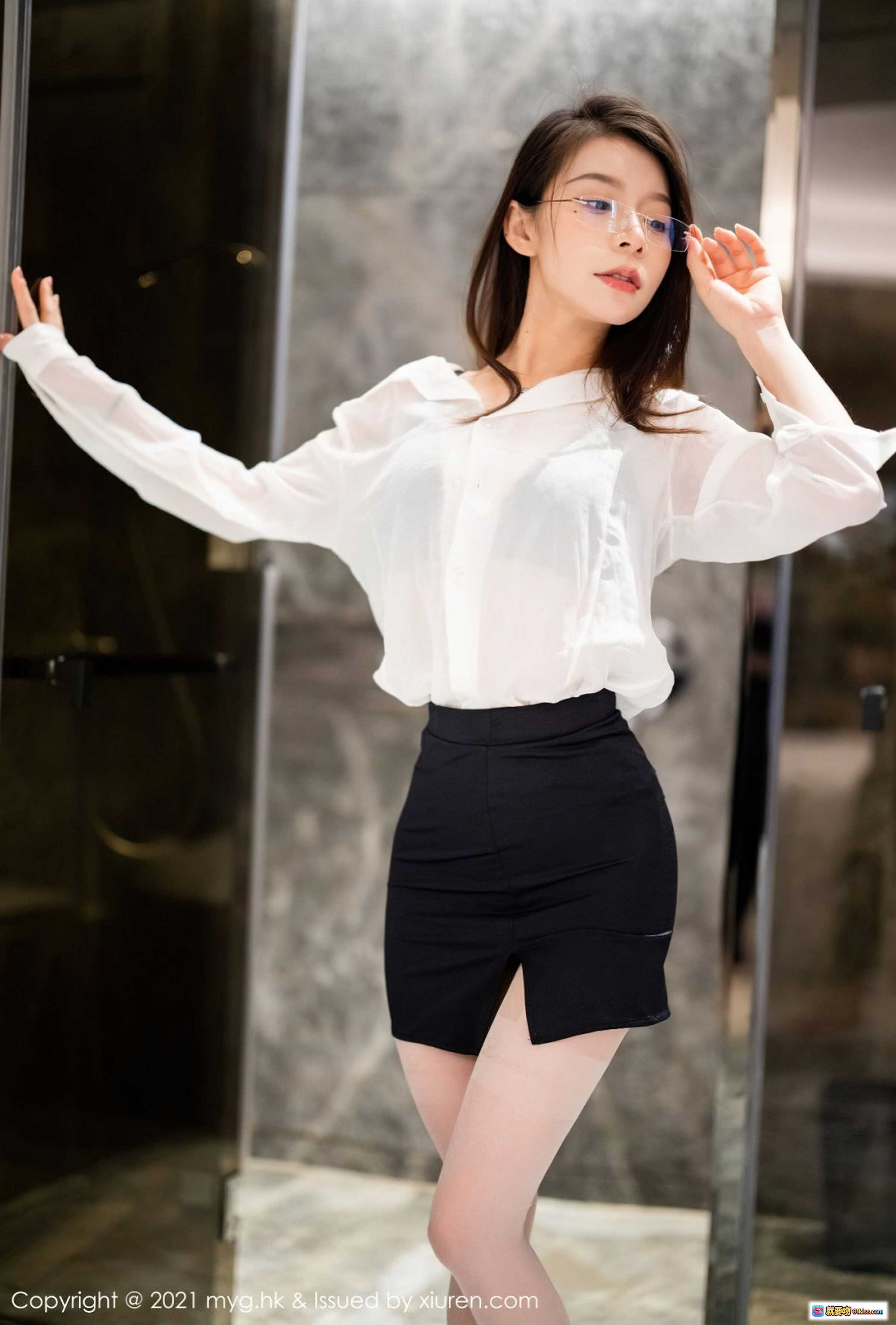 图片[10] - MyGirl美媛馆2021.09.06 Vol.589 vetiver嘉宝贝儿 白衬衫黑短裙职场风写真 优雅性感高清图集 - 就要吻