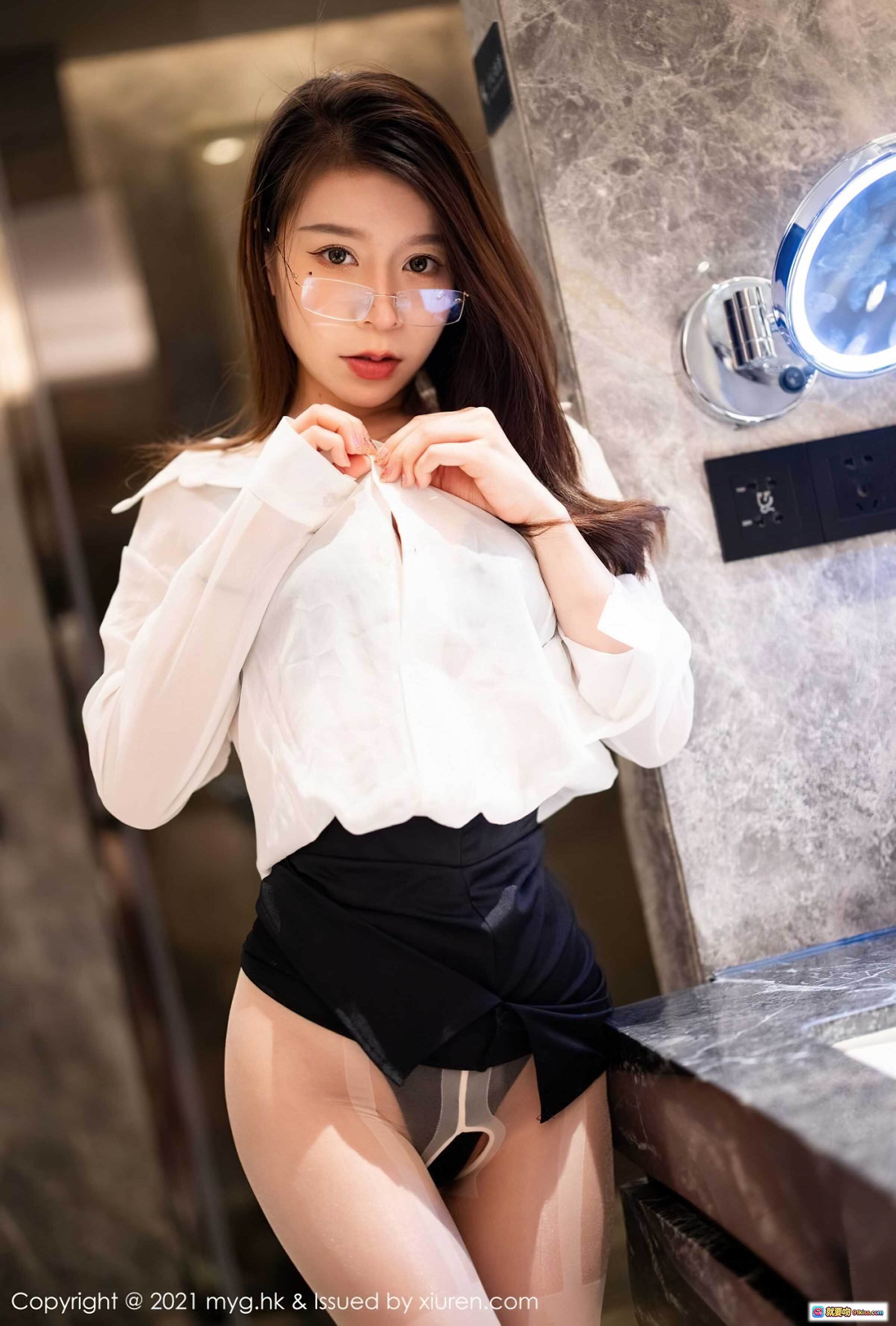 图片[7] - MyGirl美媛馆2021.09.06 Vol.589 vetiver嘉宝贝儿 白衬衫黑短裙职场风写真 优雅性感高清图集 - 就要吻