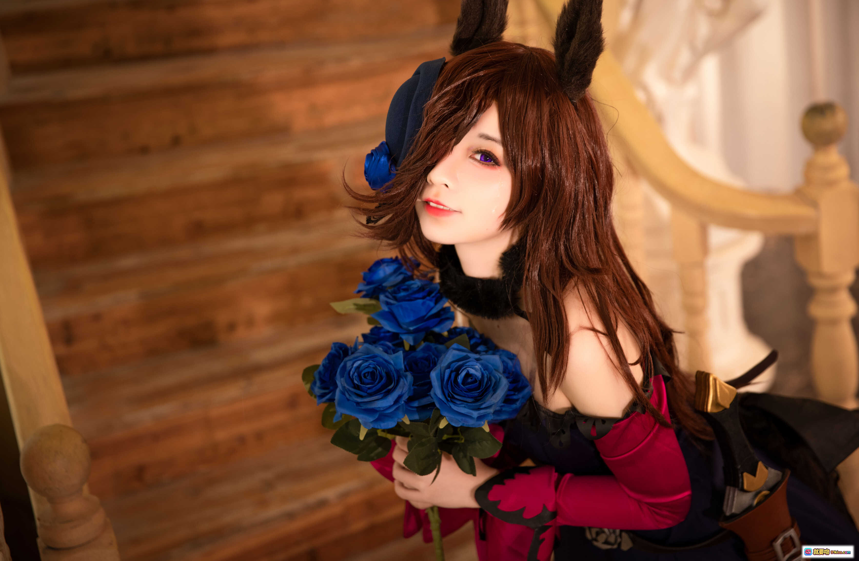 图片[9] - 赛马娘米浴cosplay紫白水手服兔耳造型户外写真美图集锦 - 就要吻