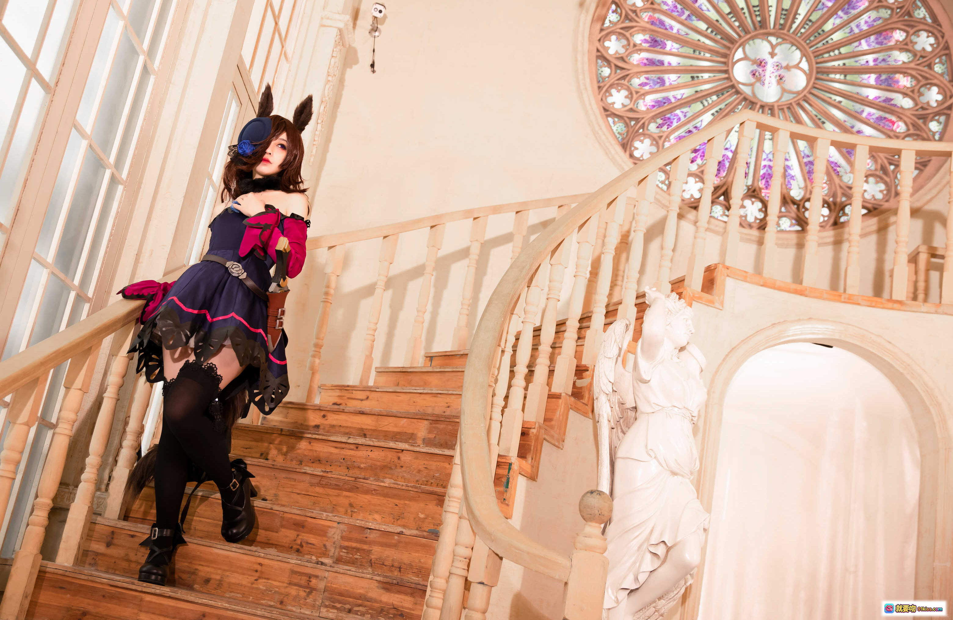 图片[6] - 赛马娘米浴cosplay紫白水手服兔耳造型户外写真美图集锦 - 就要吻