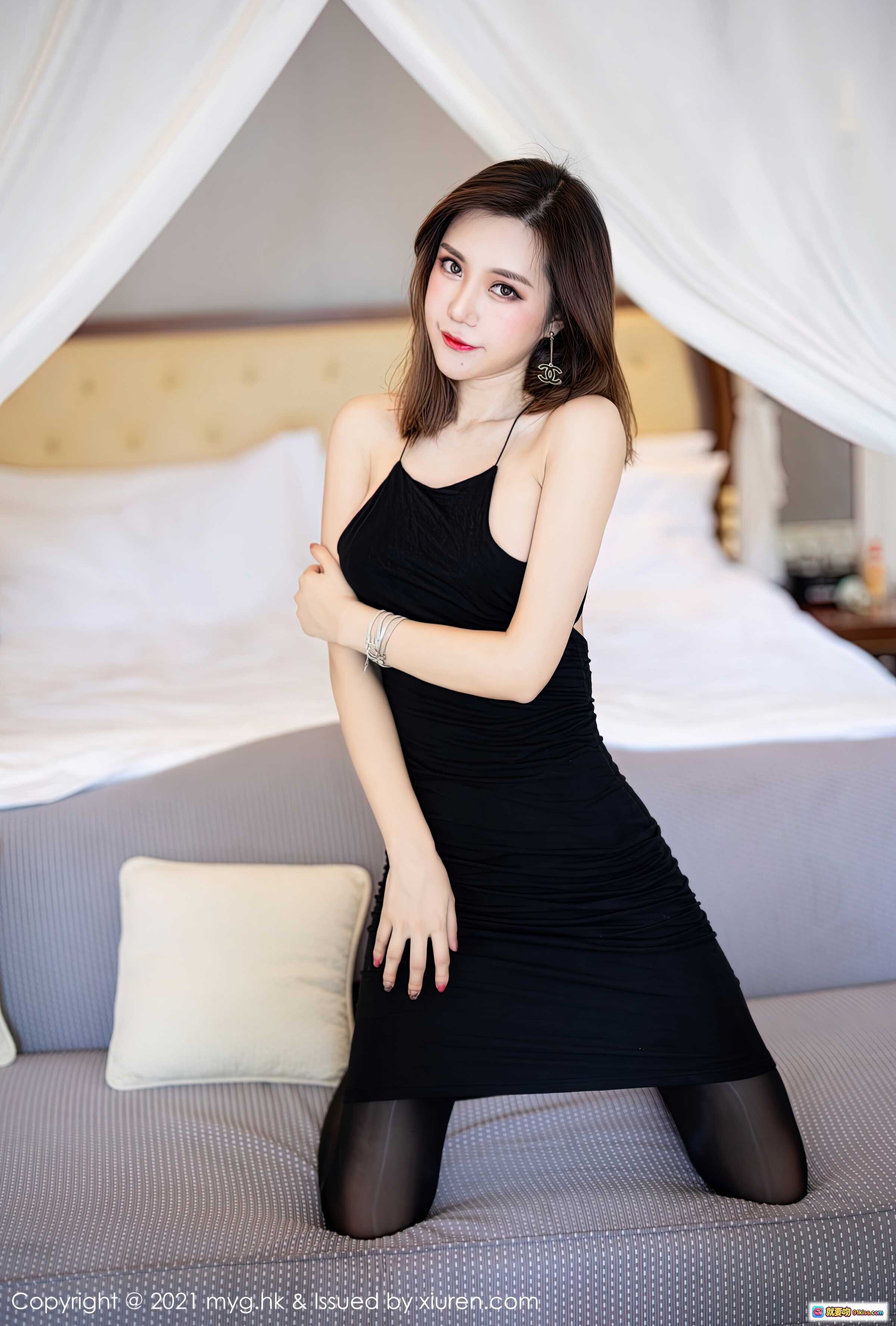 图片[3] - 绮里嘉Carina黑裙丝袜写真｜MyGirl美媛馆2021 Vol.521优雅性感私房照 - 就要吻