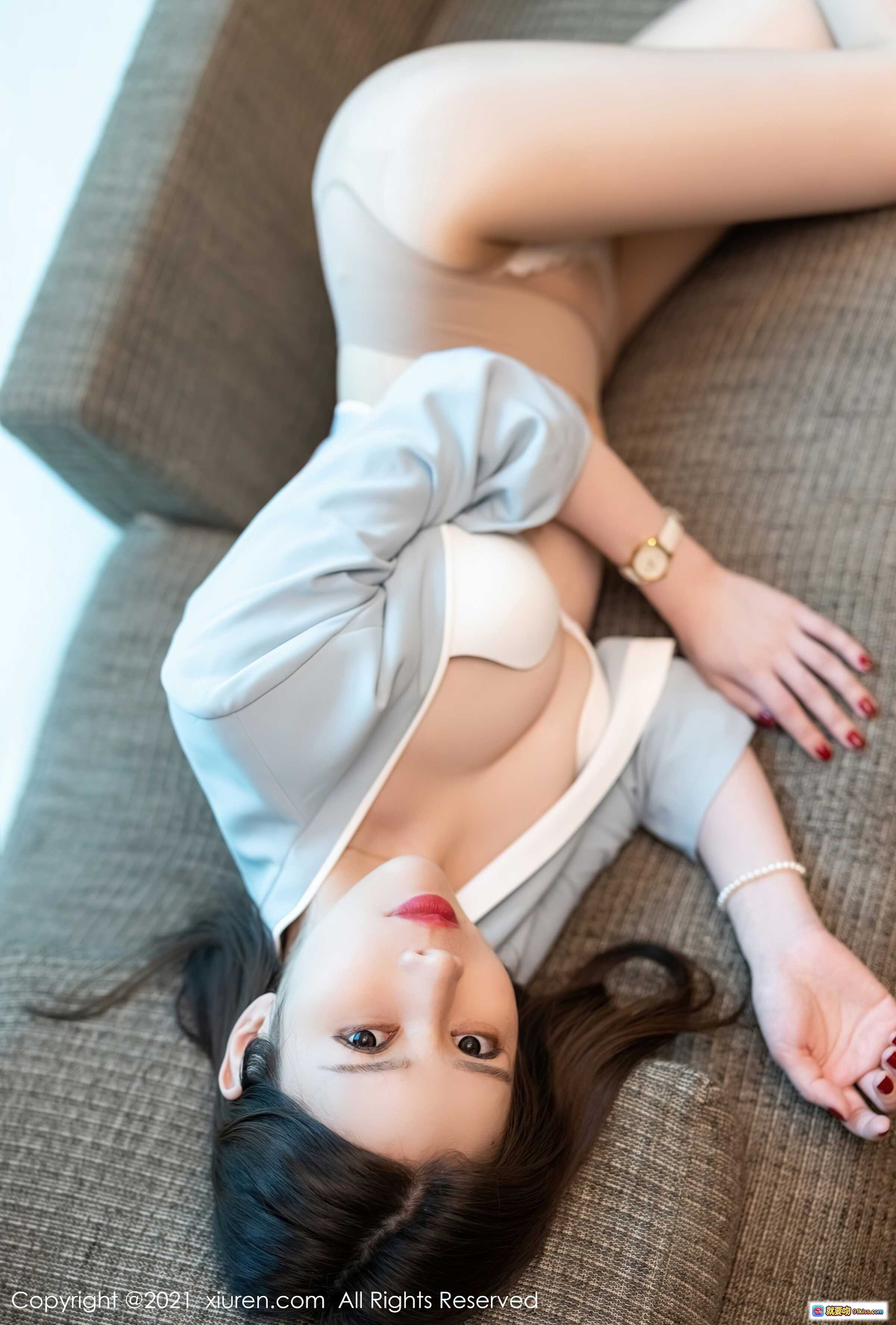 图片[3] - 吴雪瑶浅蓝西装套装性感写真 – XiuRen秀人网2021.08.11 No.3783高清美图 - 就要吻