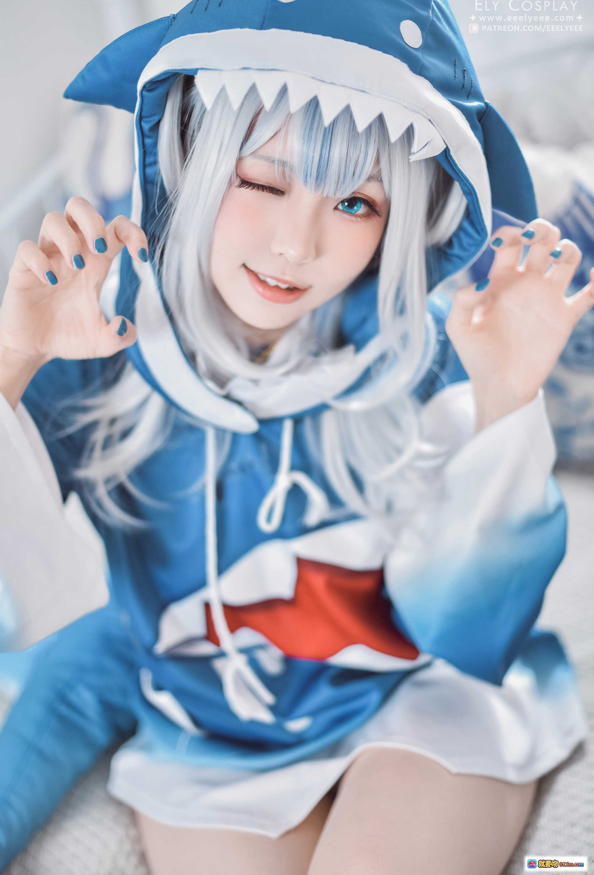 图片[7] - ElyEE子NO.070噶呜·古拉小鲨鲨cosplay蓝发少女抱鲨鱼玩偶萌系写真44P高清图集 - 就要吻