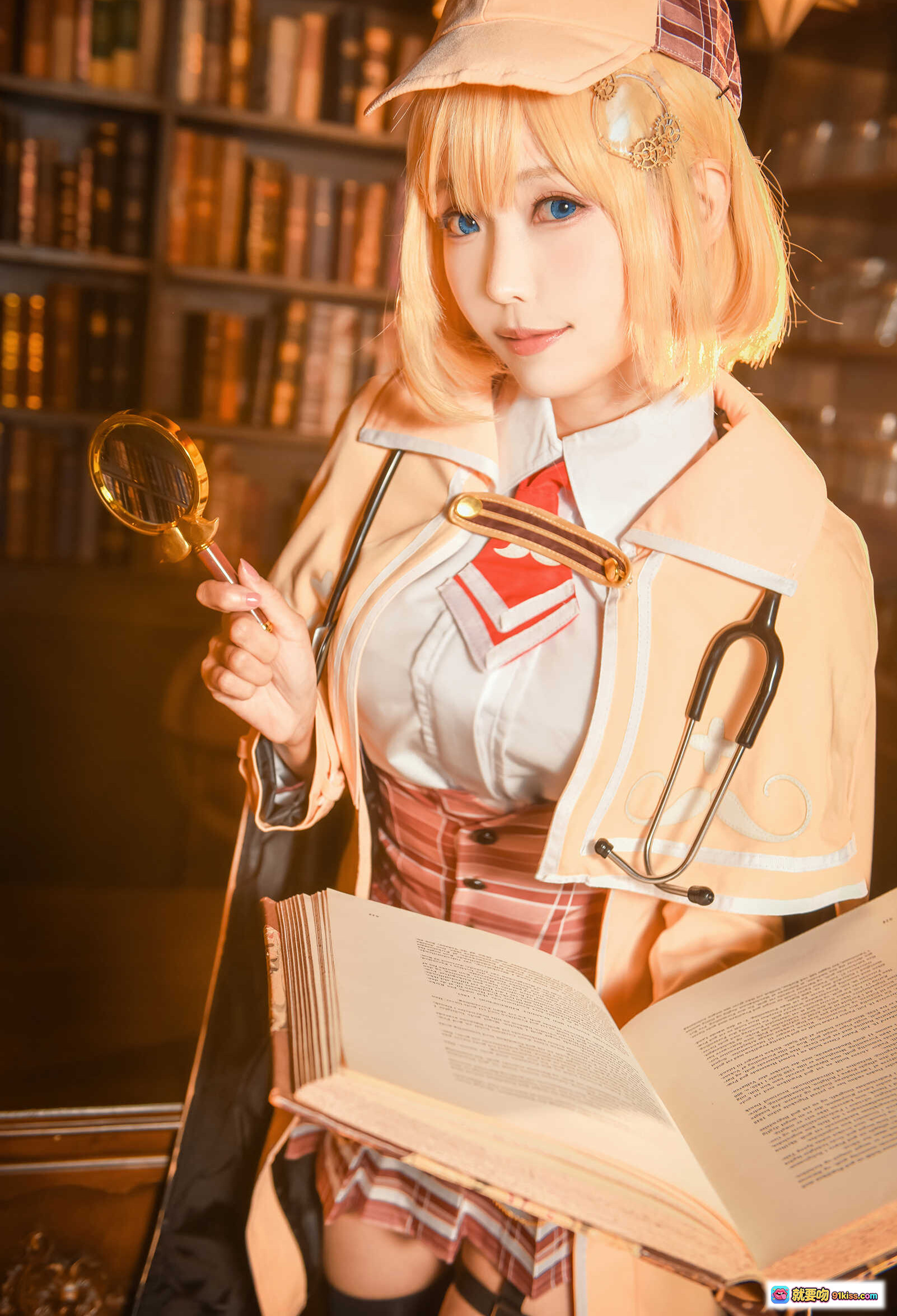 图片[3] - ElyEE子 NO.072 阿米莉亚·华生 黑丝美腿 复古打字机 优雅坐姿 53P高清写真 - 就要吻